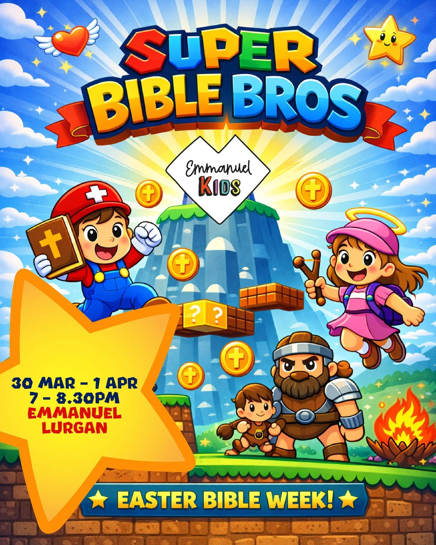 We are so excited to announce our Easter Bible Week! It is going to be 3 days packed full of fun, games, crafts and exploring what it means to be part of the Kingdom of God. ⁠
🔴When: Monday 30th March - Wednesday 1st April⁠
🟡Who: Primary School Age