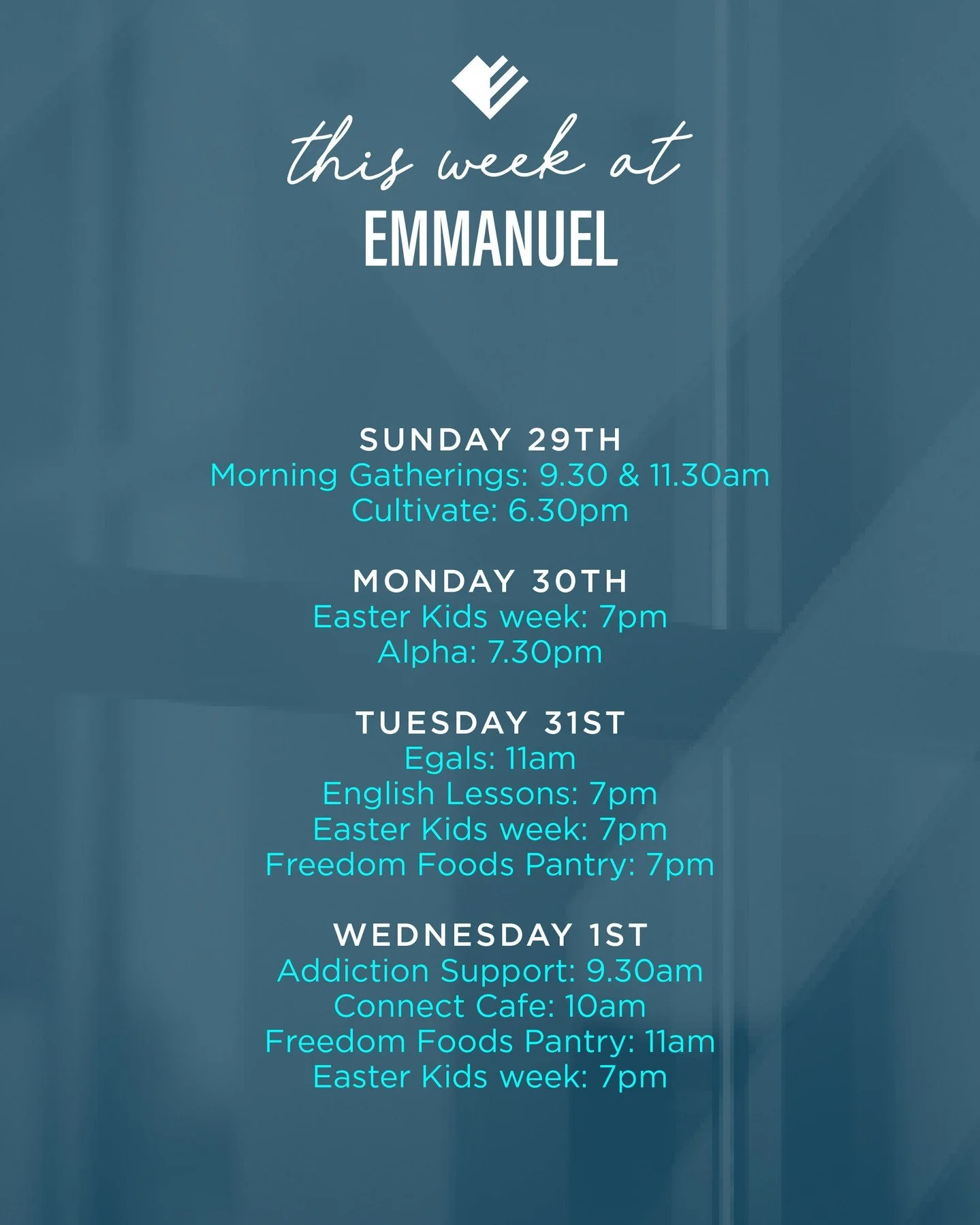 Check out what is happening this week at Emmanuel Lurgan!