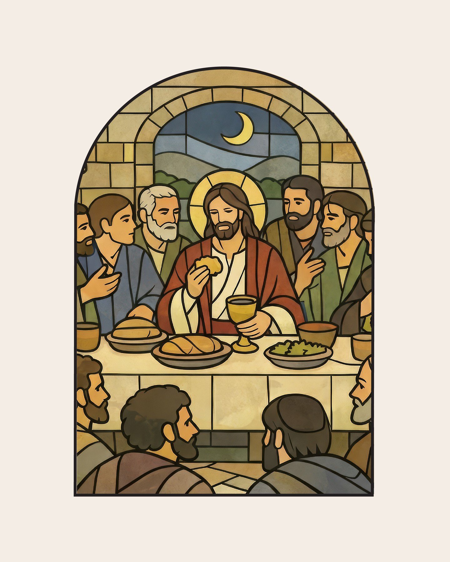 The last supper. 

Today we pause and ponder the words of Jesus as he gathered with his disciples the night before the cross. We feel their weight and power and remember how Jesus transforms something ordinary like bread and wine into a lasting sign 