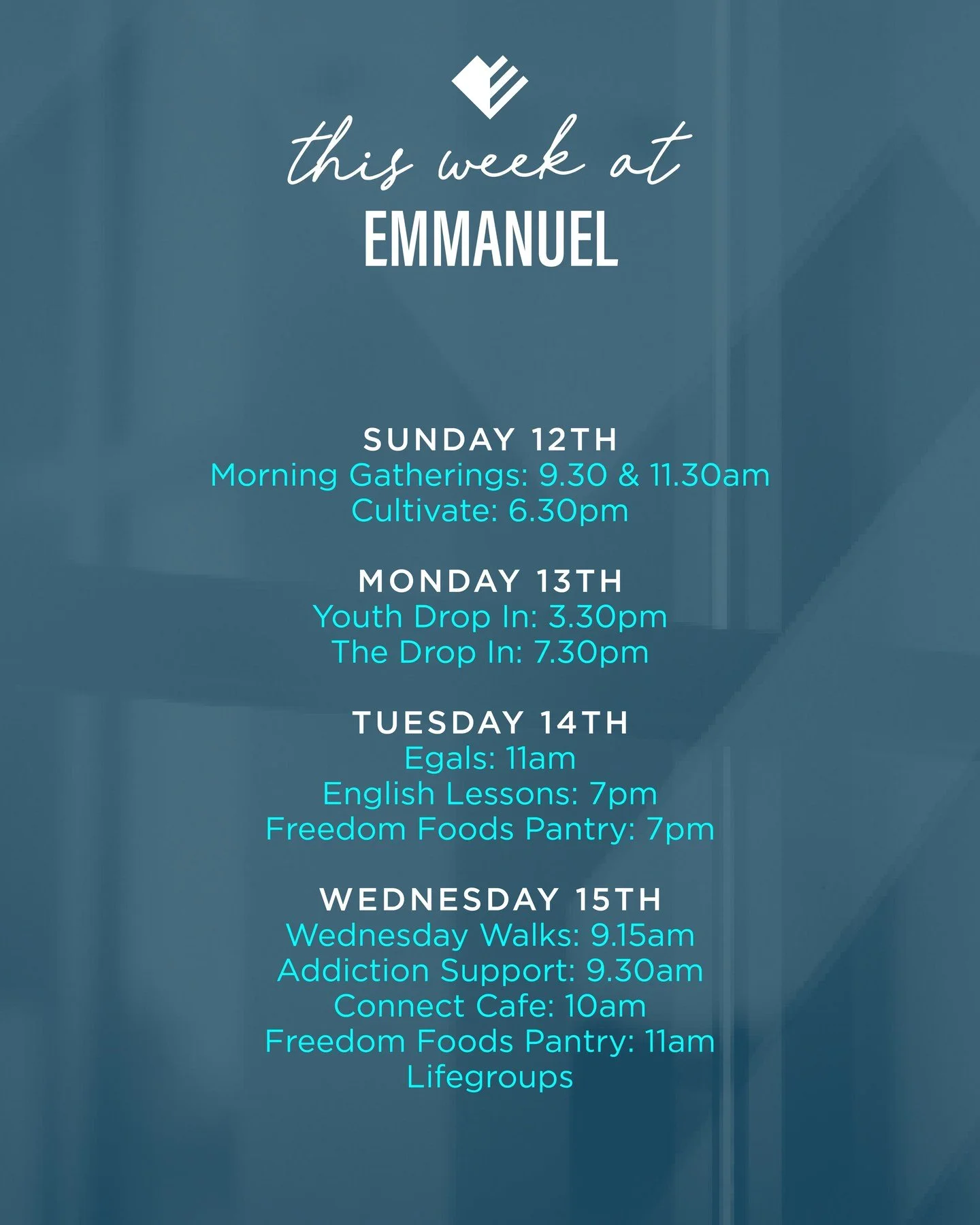 Check out what is happening this week at Emmanuel Lurgan!