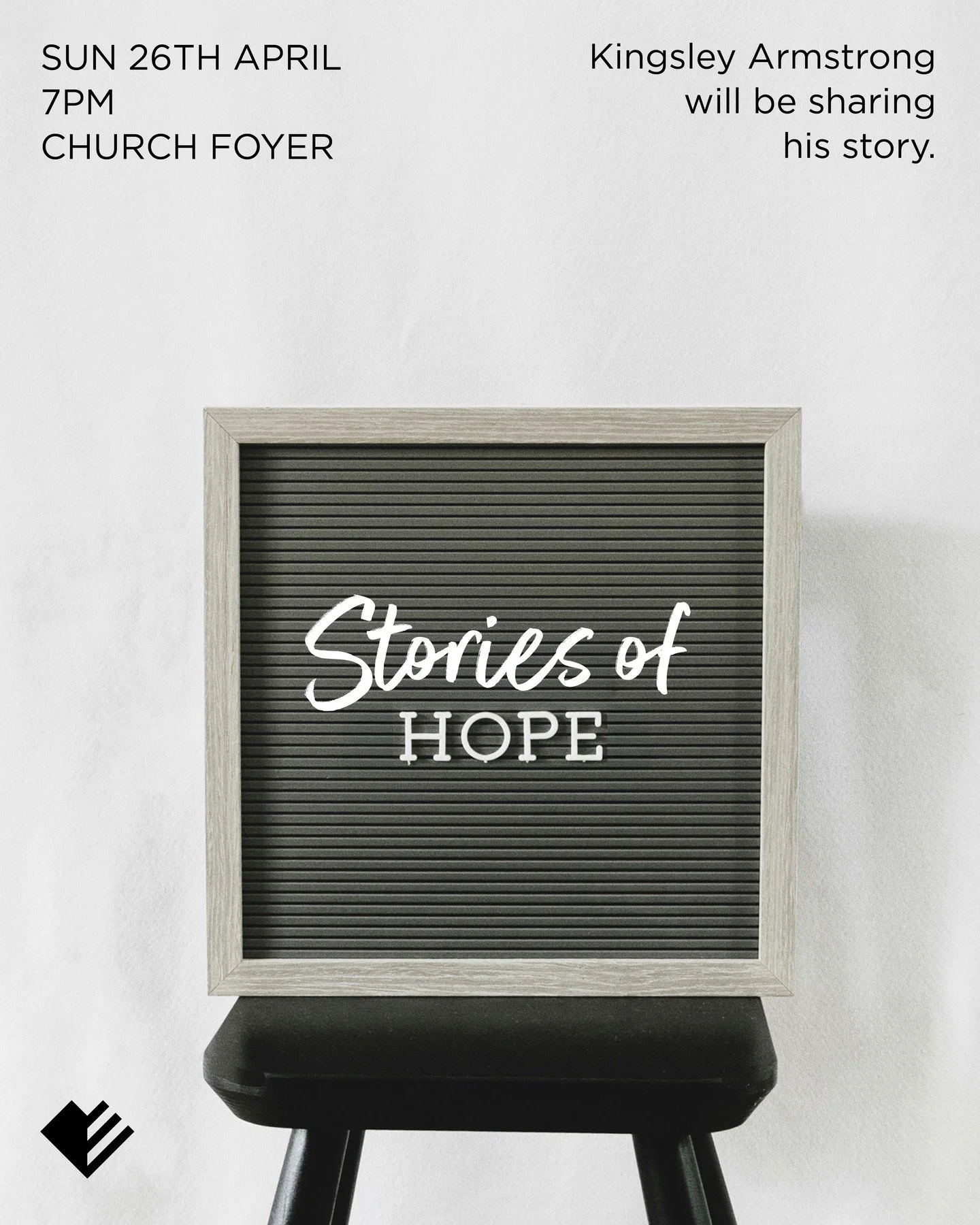 Join us on Sunday 26th April, 7&ndash;8pm for an evening of hope as Kingsley Armstrong, shares the powerful story of how Jesus transformed his life.⁠
⁠
We&rsquo;d love to welcome you into a relaxed and supportive environment where you can explore how
