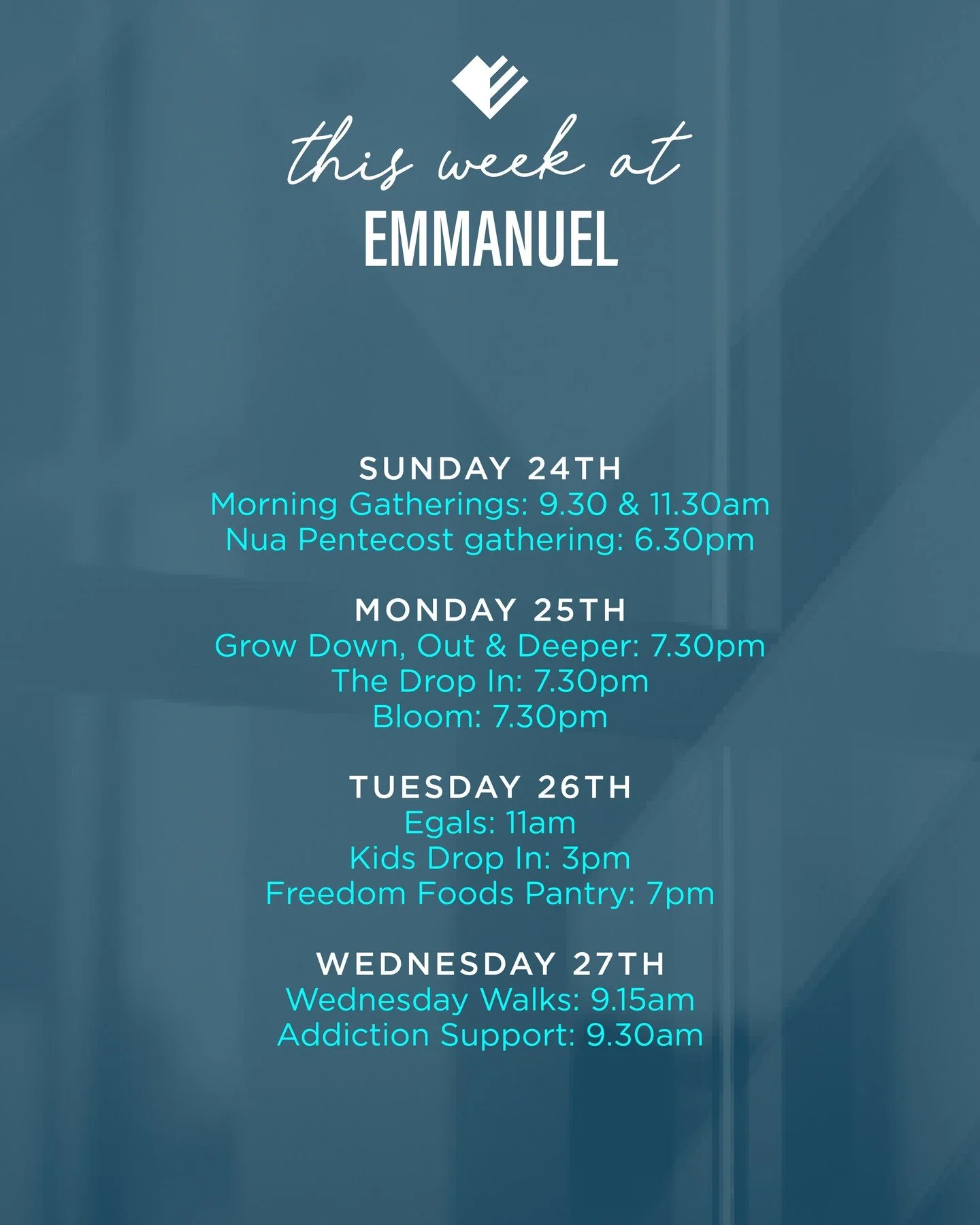 Check out what is happening this week at Emmanuel Lurgan!