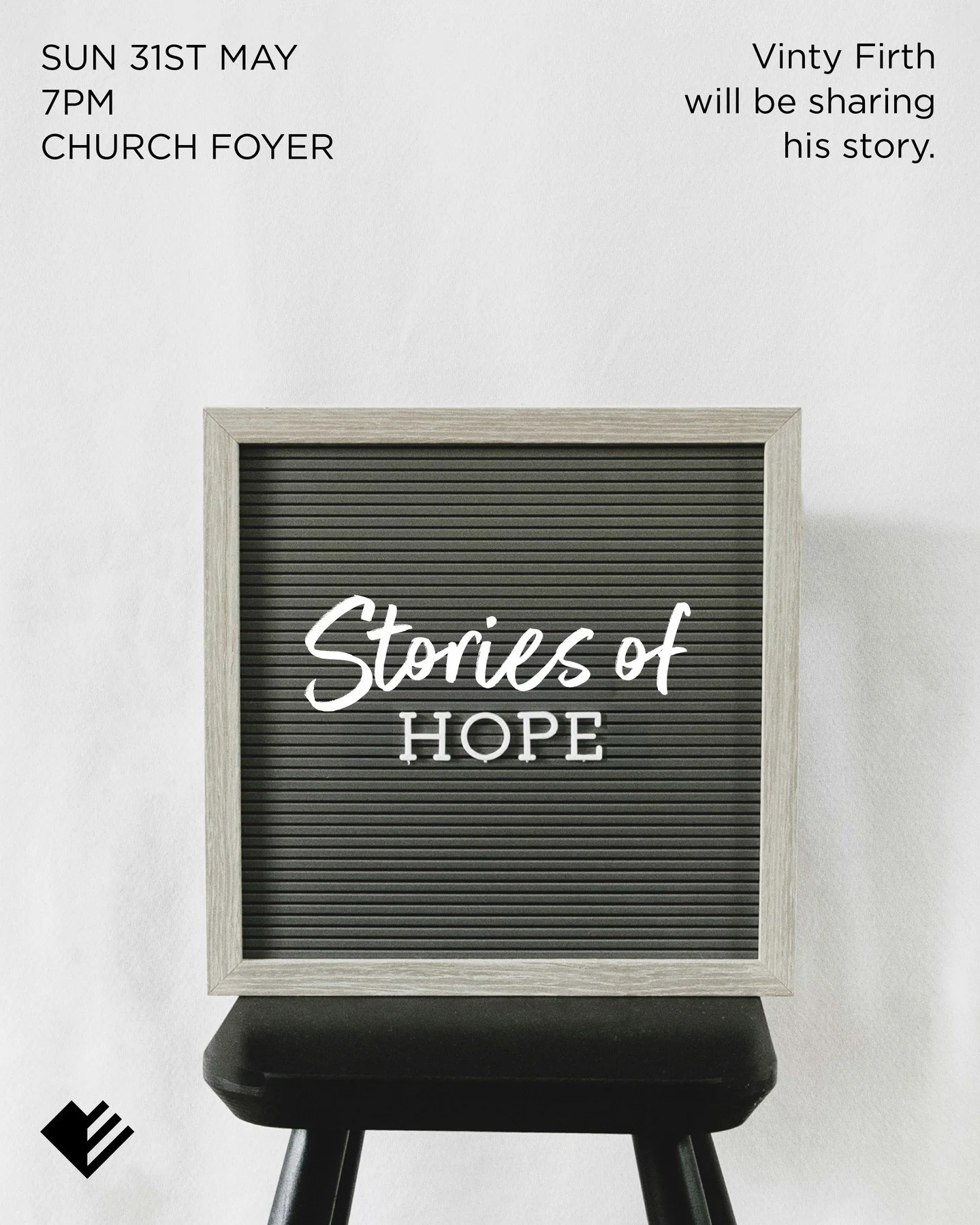 Join us this Sunday 31st May, 7&ndash;8pm for an evening of hope as Vinty Firth, shares a story of pain redeemed, identity restored, and purpose found in Jesus.⁠
⁠
We&rsquo;d love to welcome you into a relaxed and supportive environment where you can