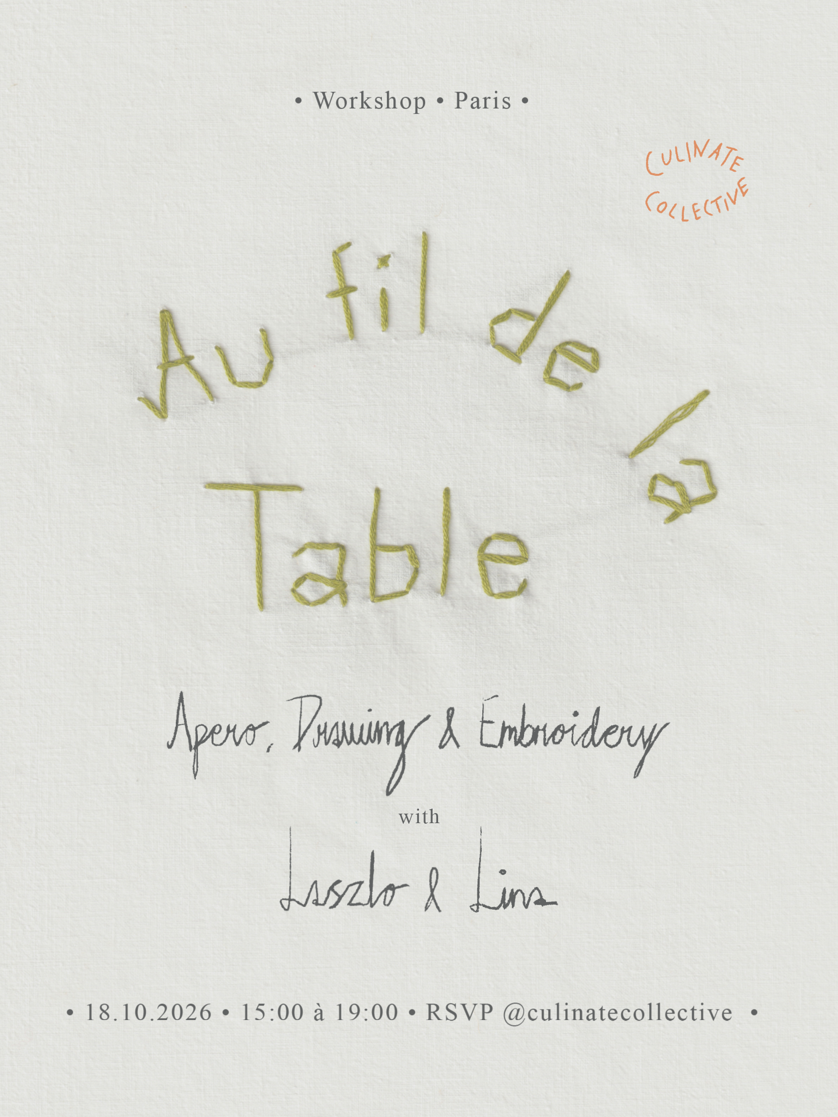 Culinate Collective Workshop - Au Fil De La Table
