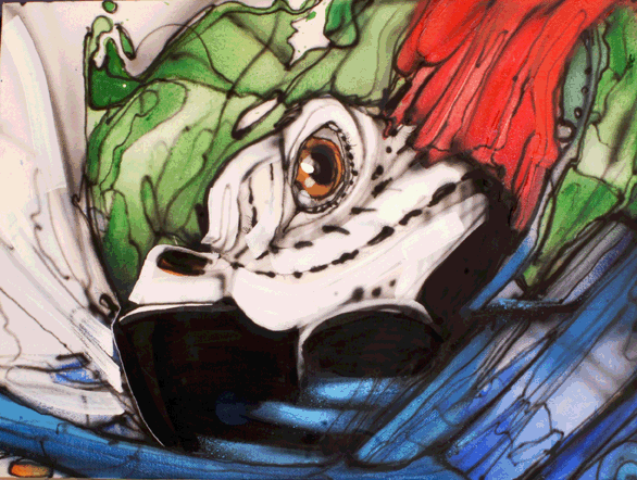 Aérographe et colorex sur toile (50x 30cm)