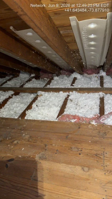 New insulation was installed in Carolyn's attic, helping improve her home's energy efficiency.