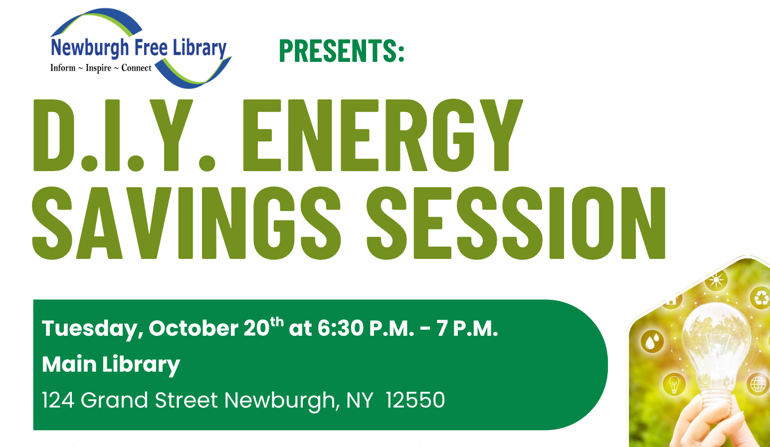 Orange: Save Energy Save Dollars Newburgh Free Library