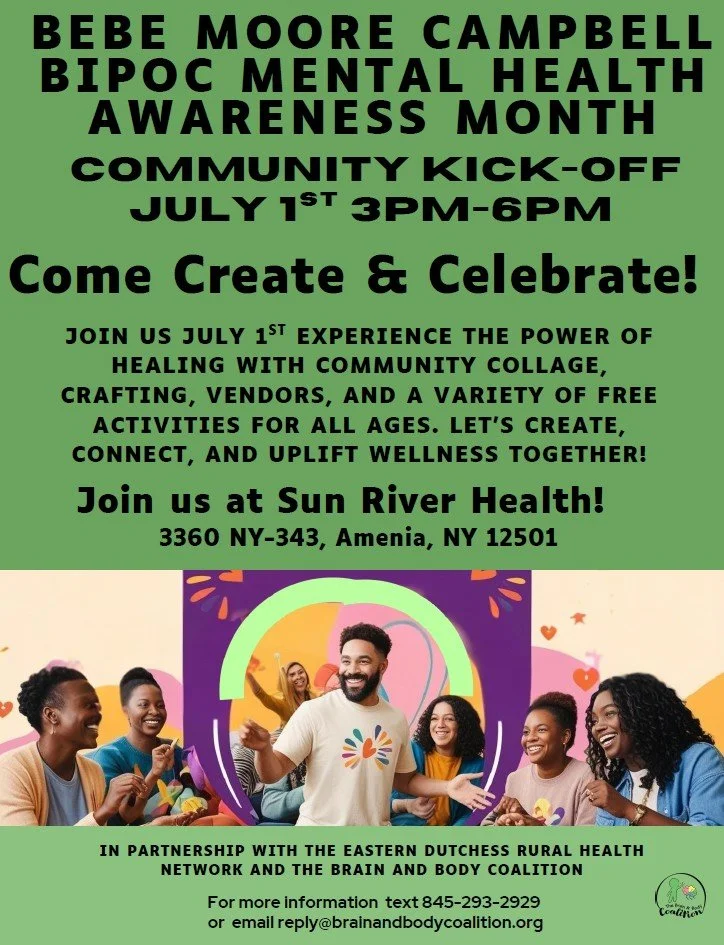 Promo graphic for Bebe Moore Campbell BIPOC Mental Health Awareness Month Event