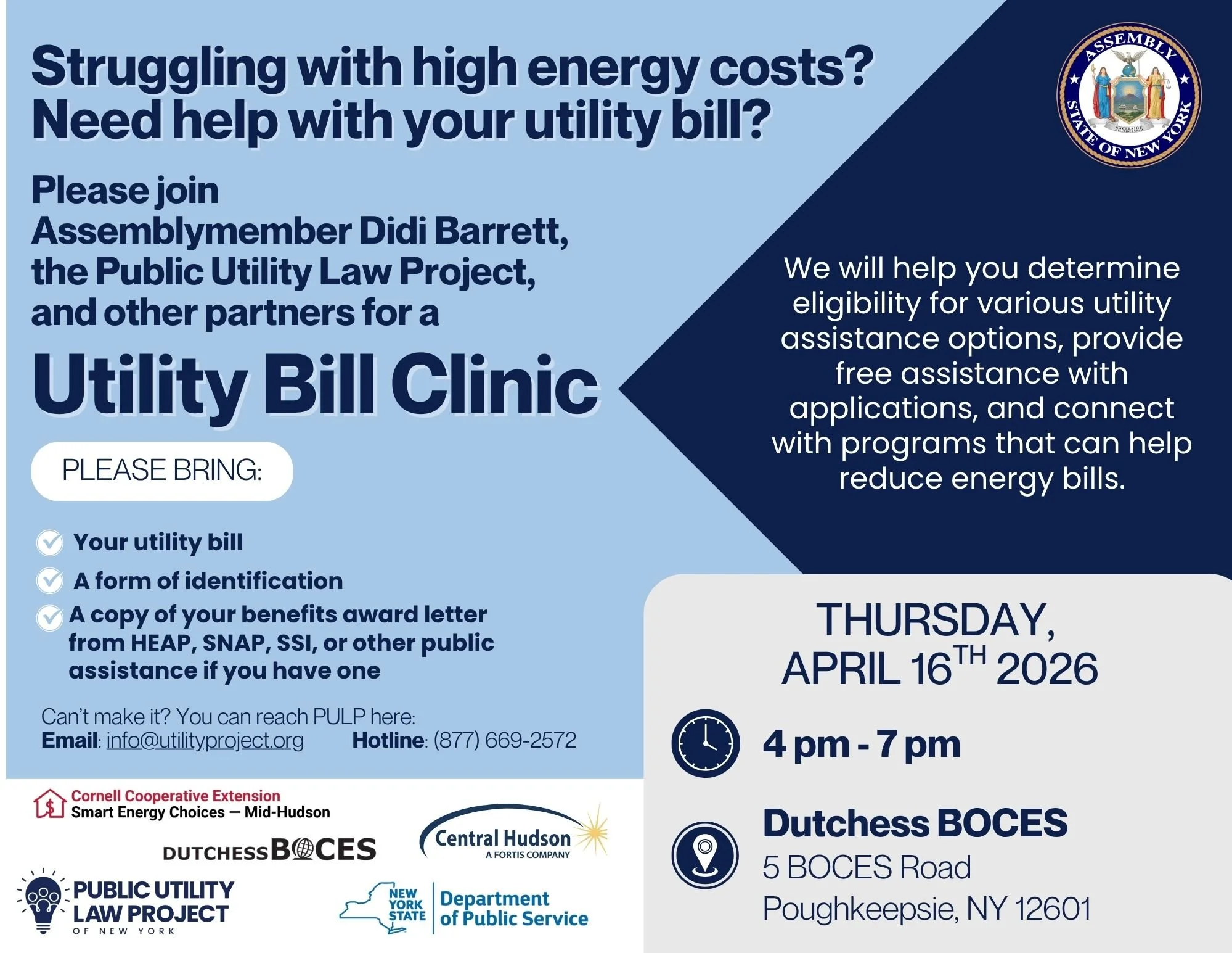 Dutchess: Dutchess BOCES Utility Bill Clinic