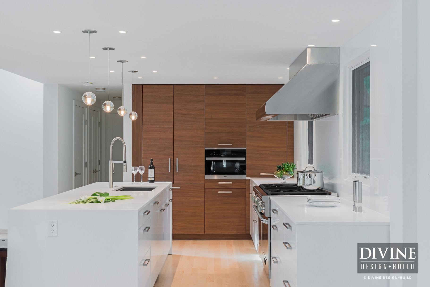 Boston Bedford Contemporary Kitchen Wood Accents — Divine Design+Build