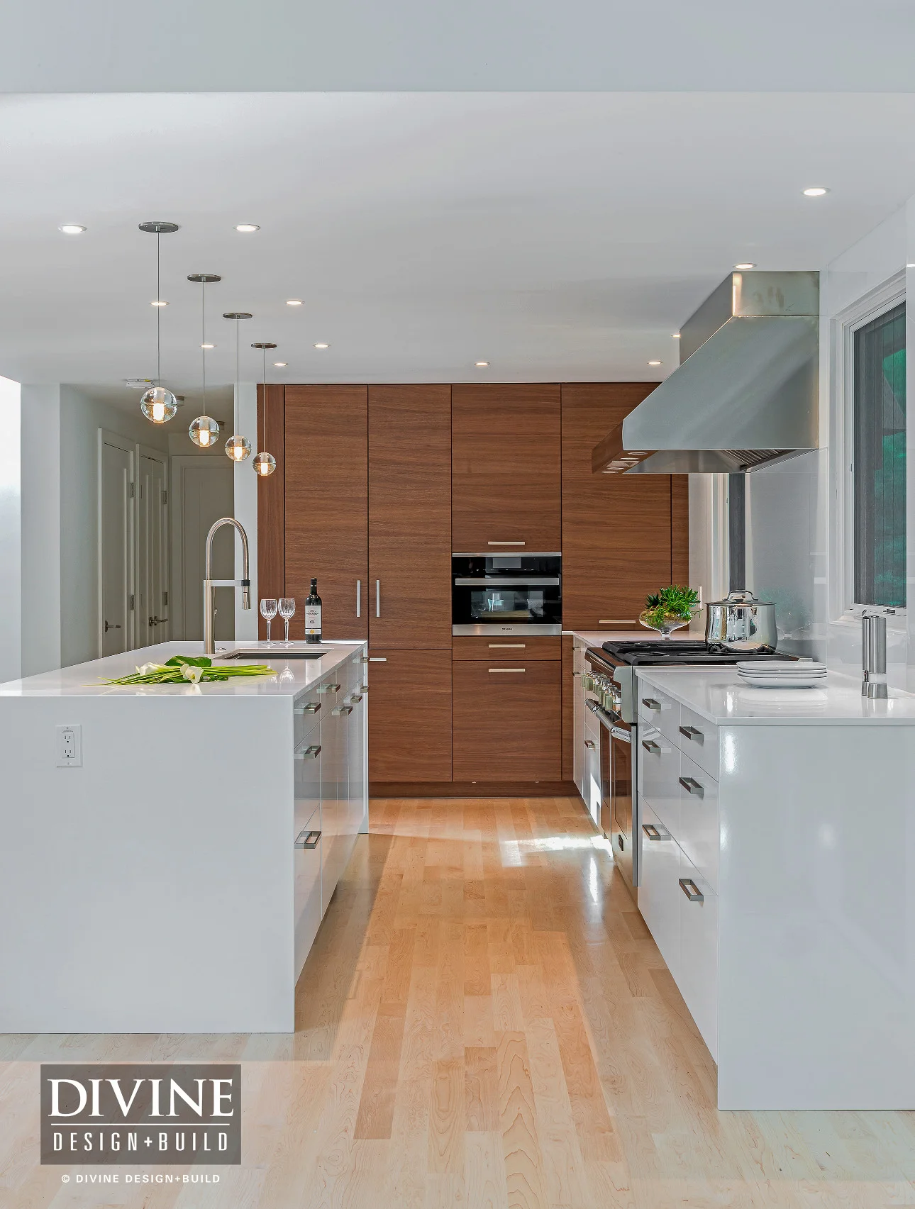 Boston Bedford Contemporary Kitchen Wood Accents — Divine Design+Build