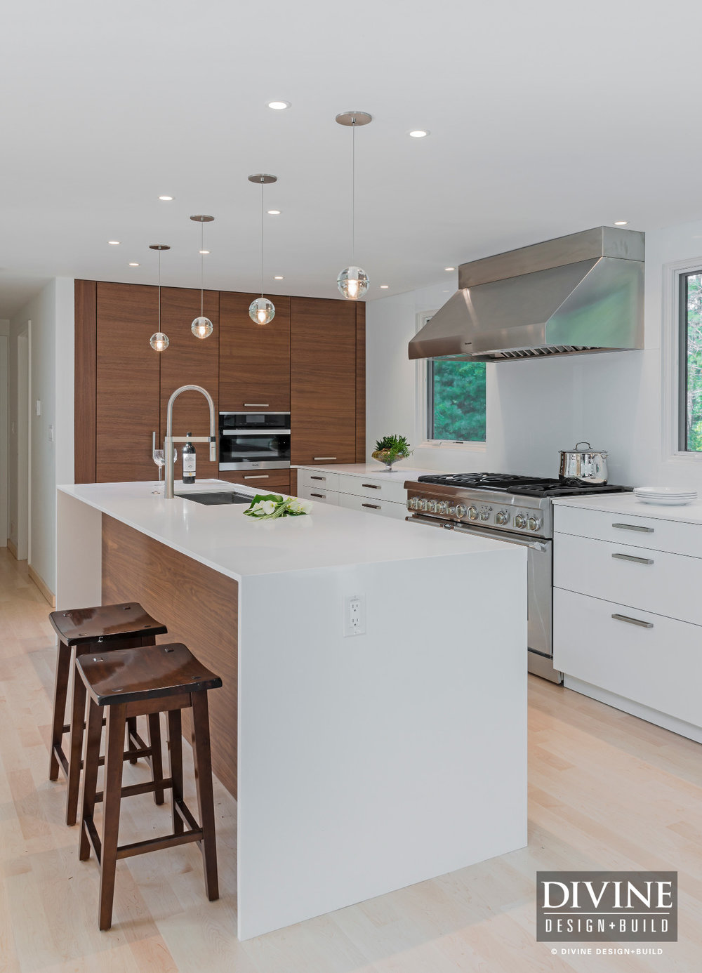 Boston Bedford Contemporary Kitchen Wood Accents Divine Design Build