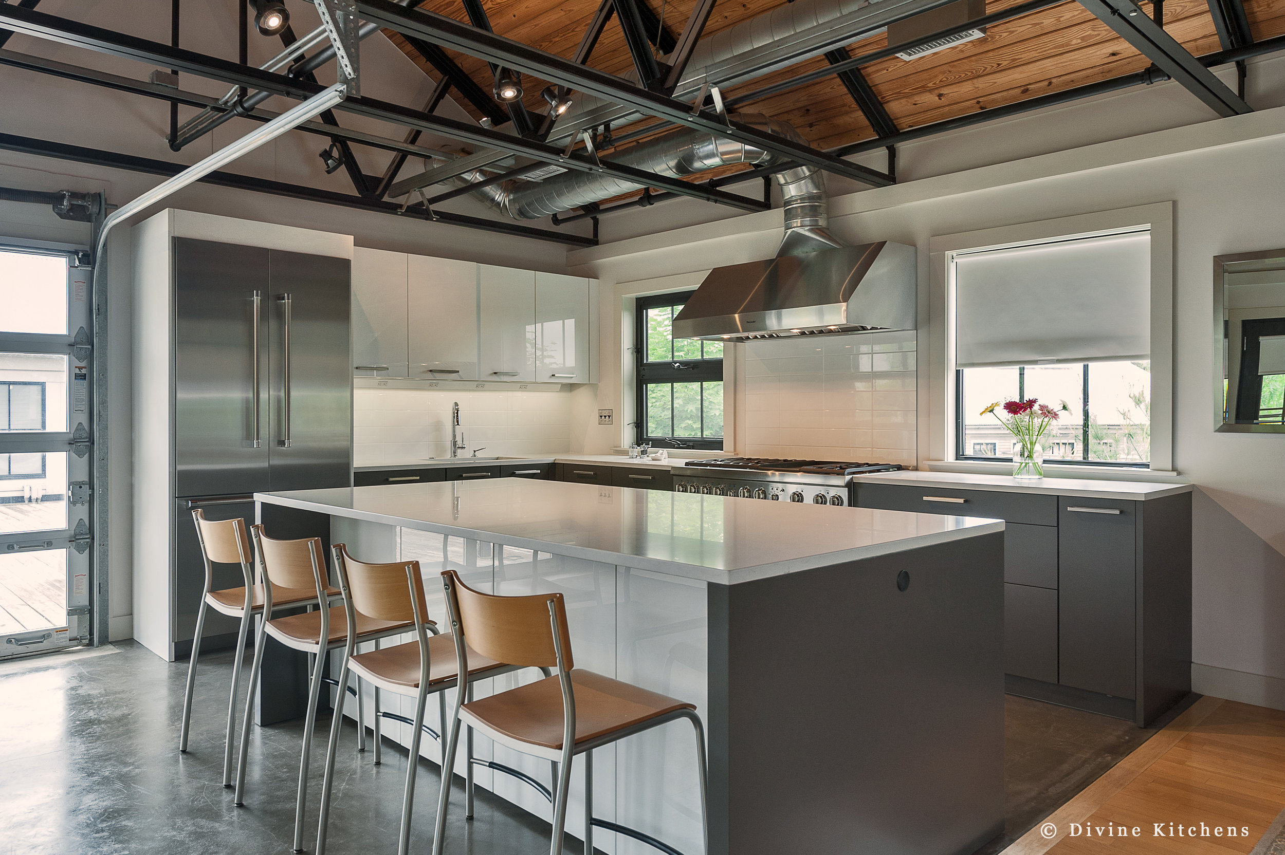 Boston Somerville Modern Industrial Loft Leicht Kitchen — Divine Design