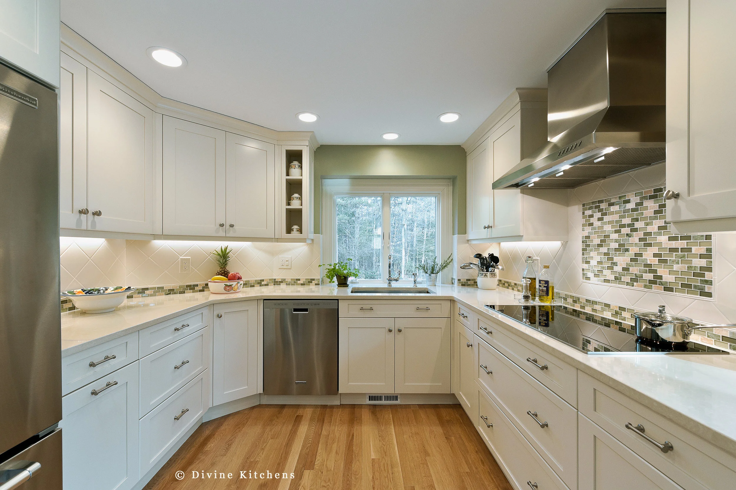 Boston Wellesley Transitional Small Kitchen — Divine Design+Build