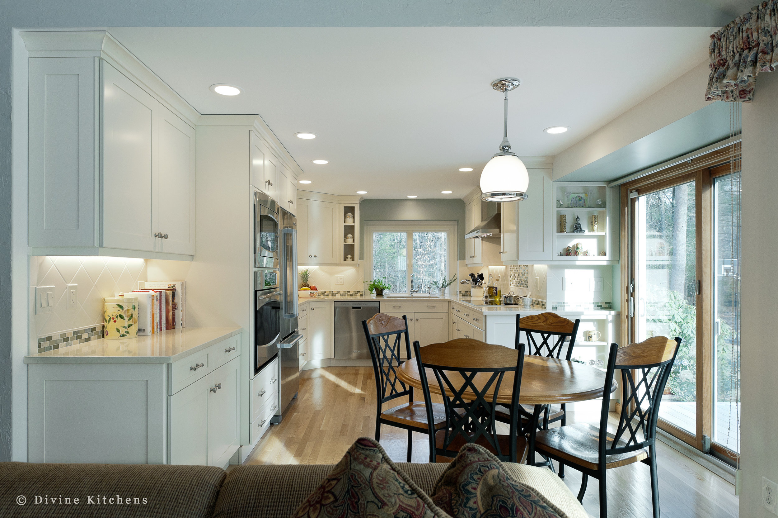 Boston Wellesley Transitional Small Kitchen — Divine Design+Build