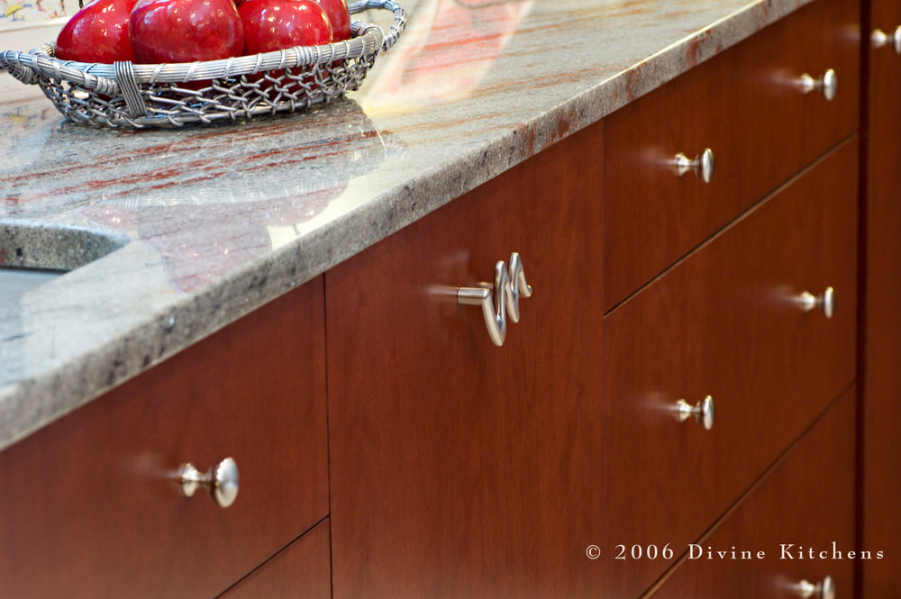 Boston Metrowest Modern Contemporary, Cherry Wood Cabinet Knobs