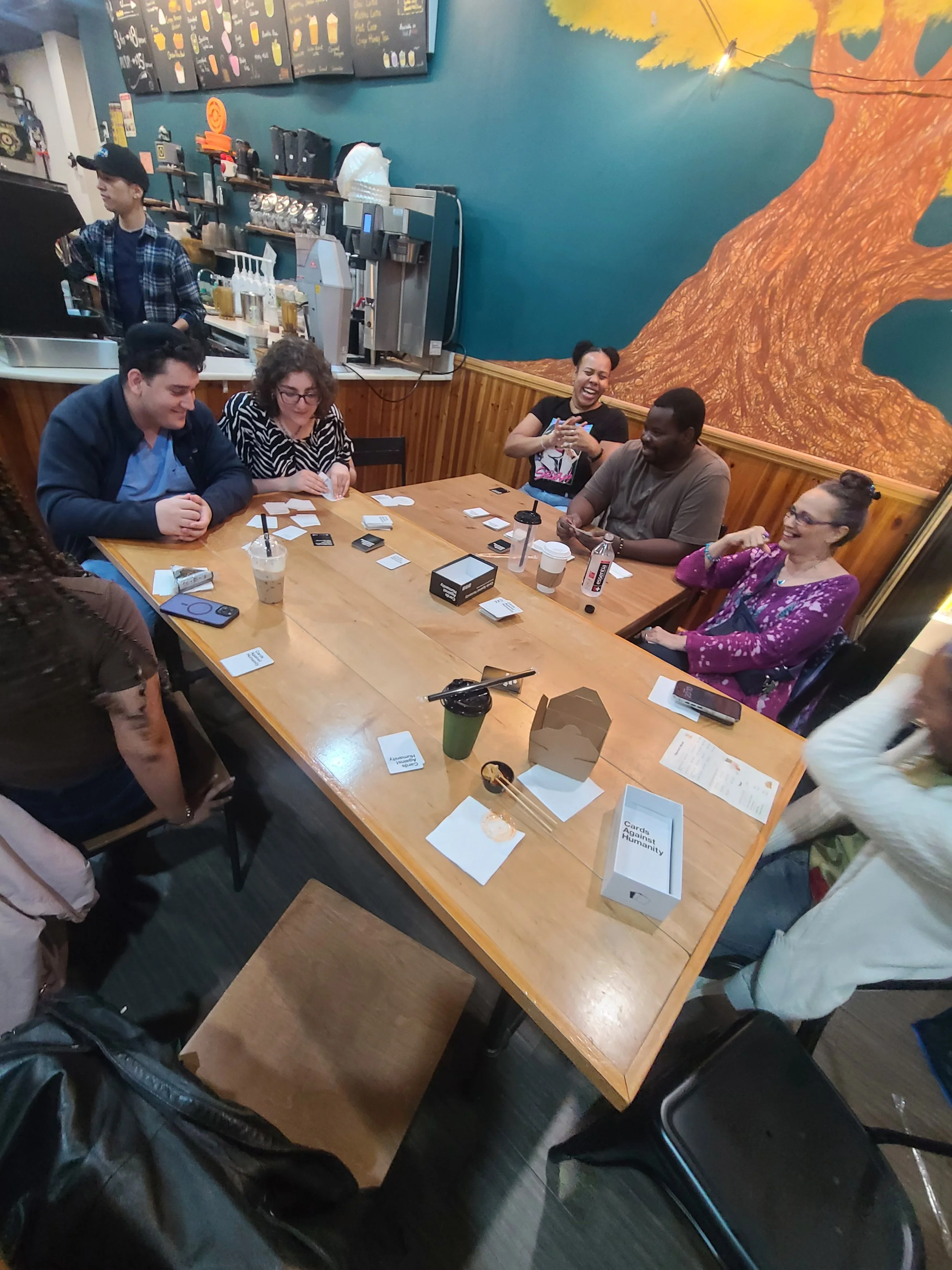Playing Cards Against Humanity at Squarrel Cafe