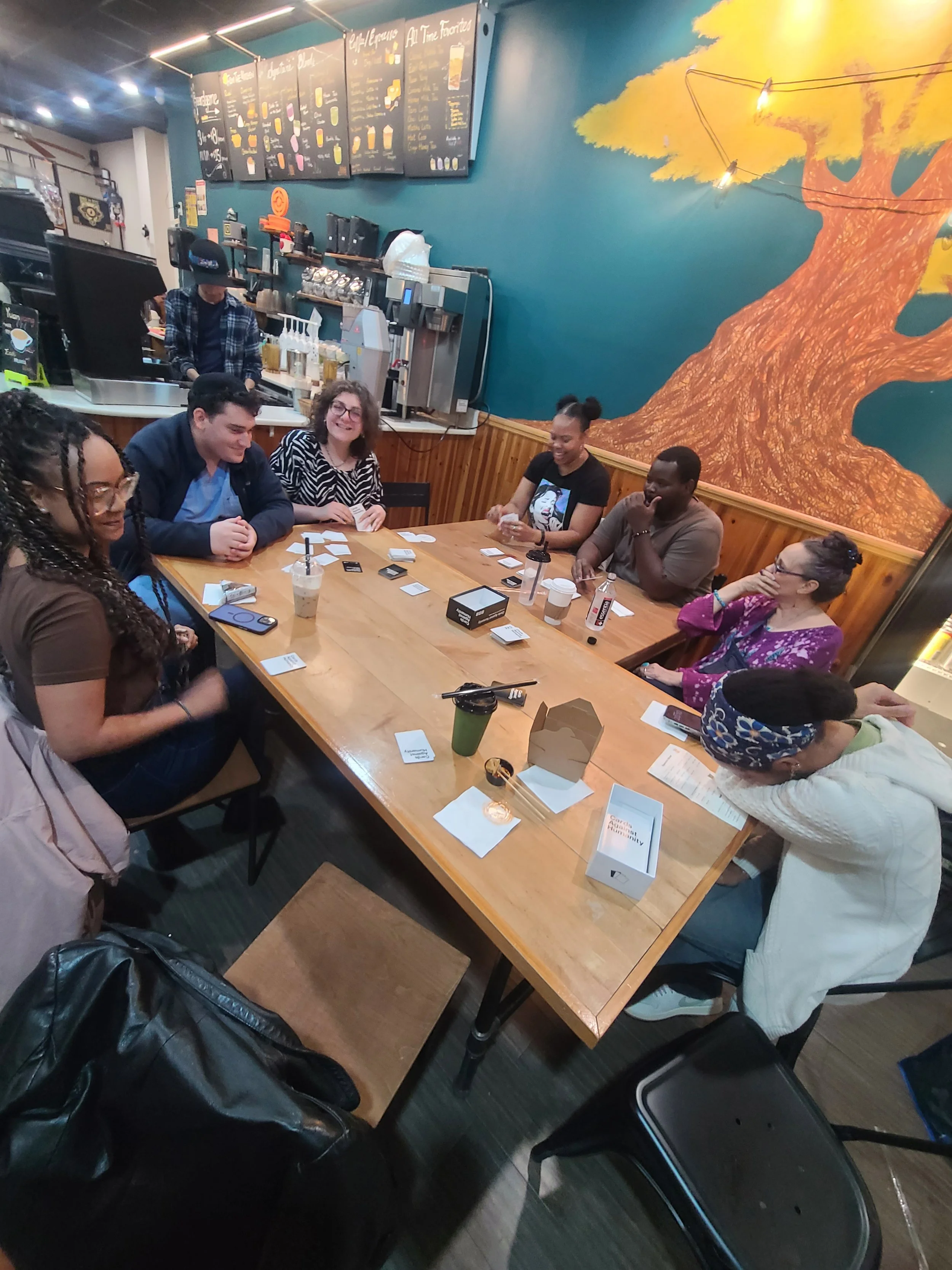 Playing Cards Against Humanity at Squarrel Cafe