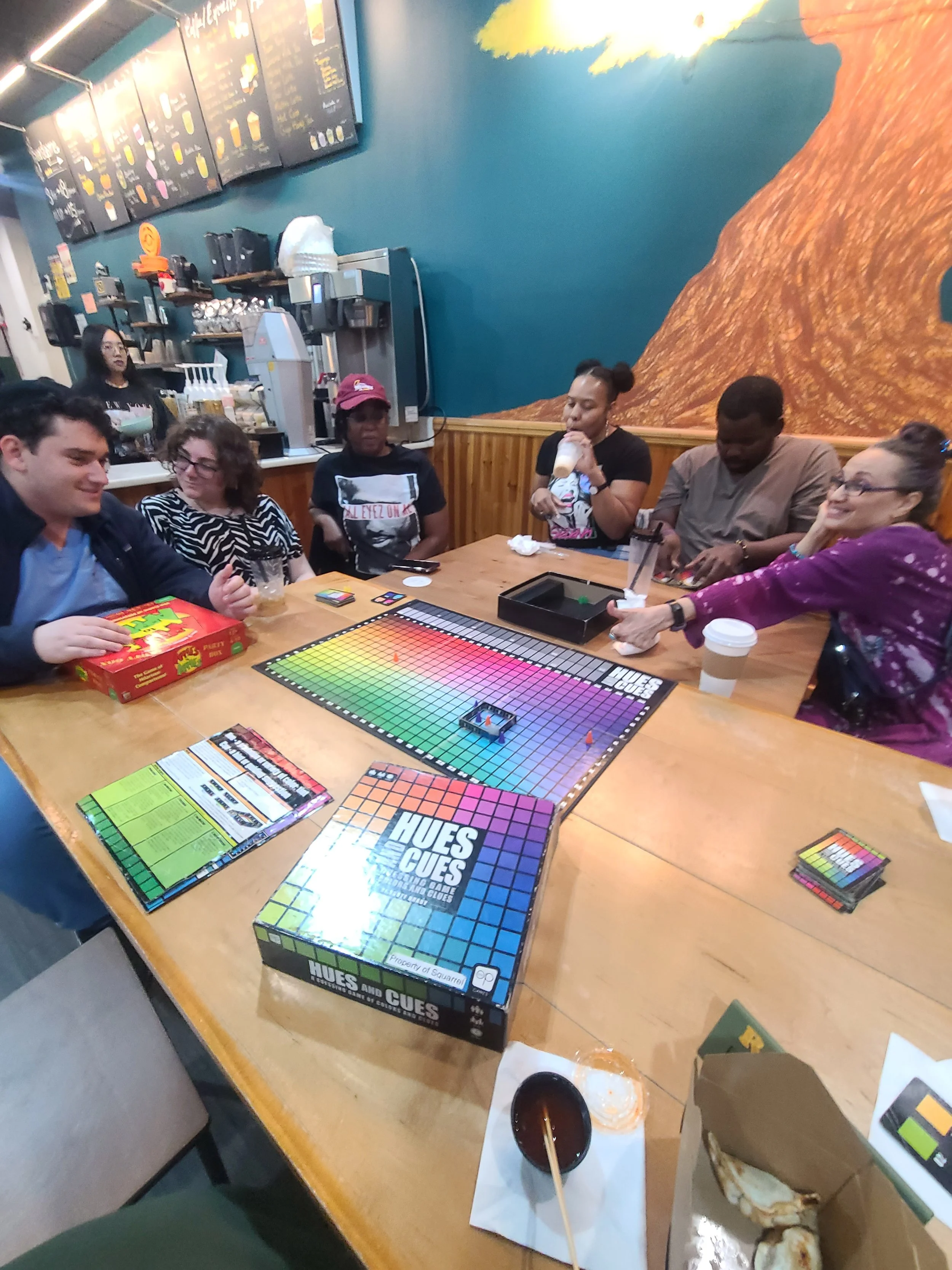 Playing Hues and Cues at Squarrel Cafe