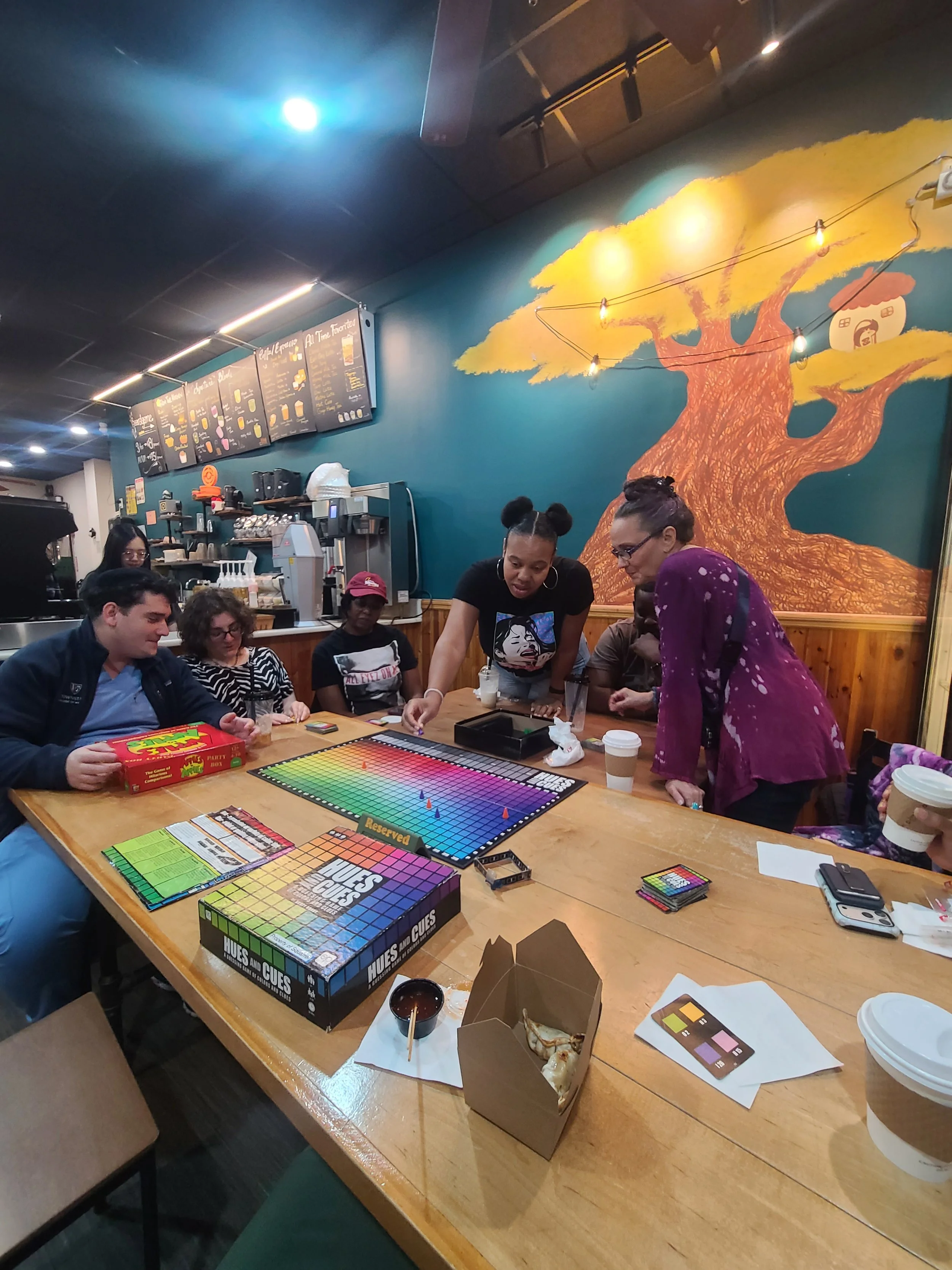 Playing Hues and Cues at Squarrel Cafe