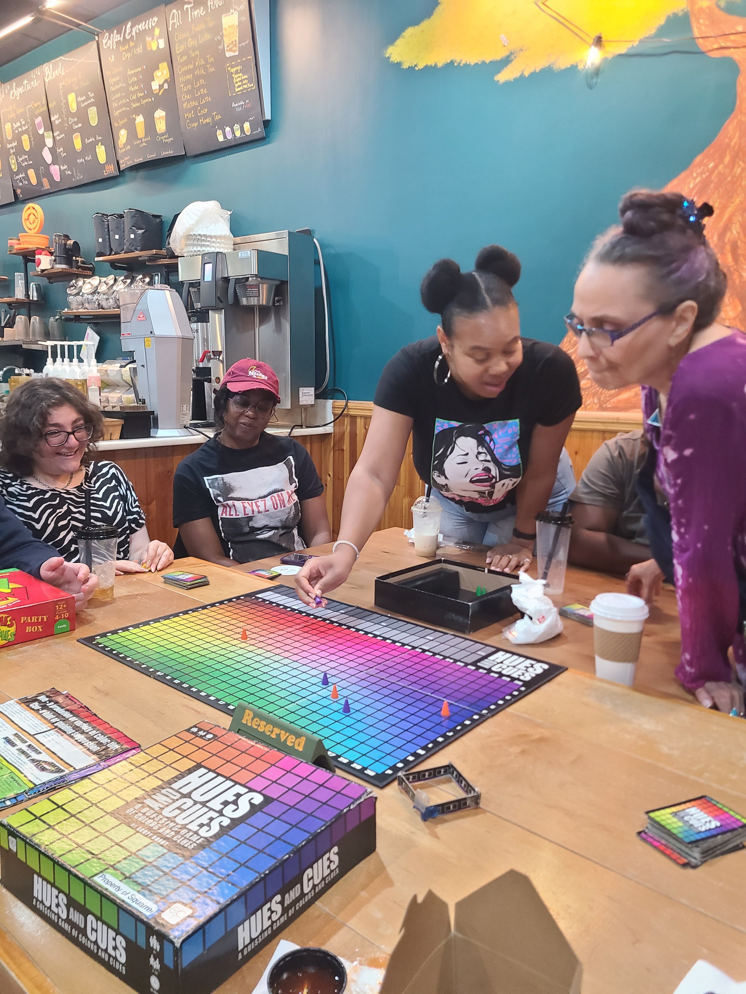 Playing Hues and Cues at Squarrel Cafe