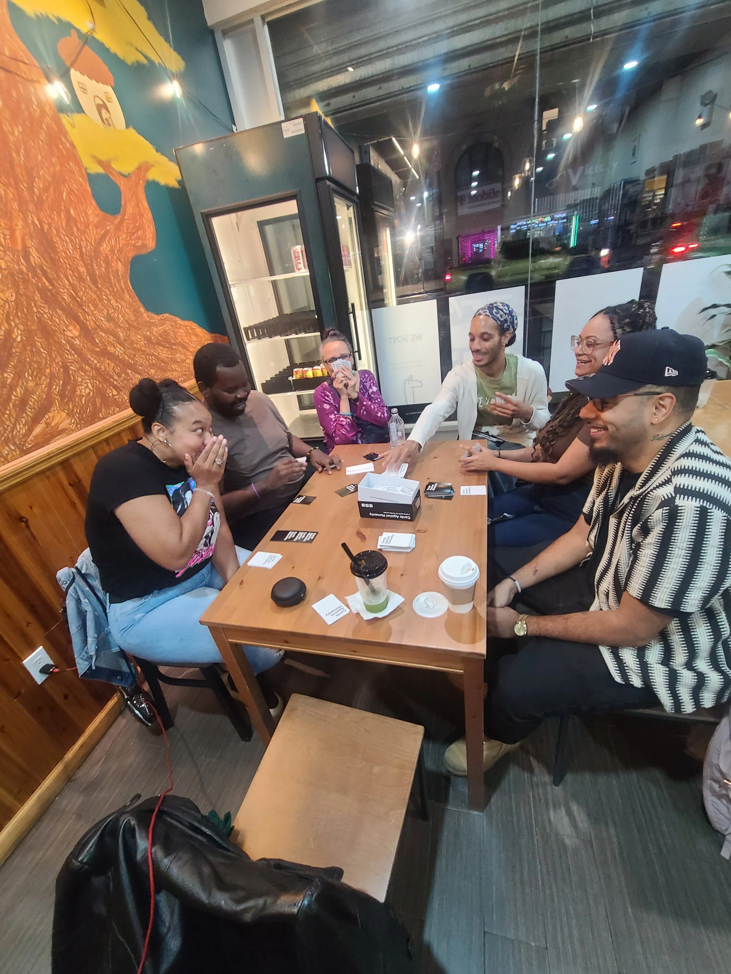 Playing Cards Against Humanity at Squarrel Cafe