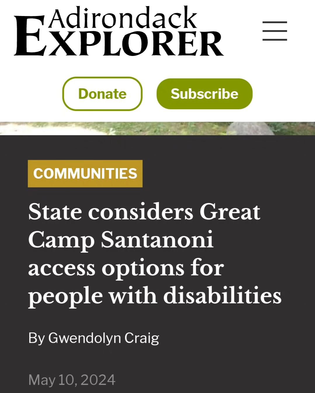 Please visit @adirondackexplorer to read about our most recent update concerning public access to Santanoni. We're hopeful to see positive resolution on both the questions of disability access and wagon service soon. All of the Santanoni Partners bel