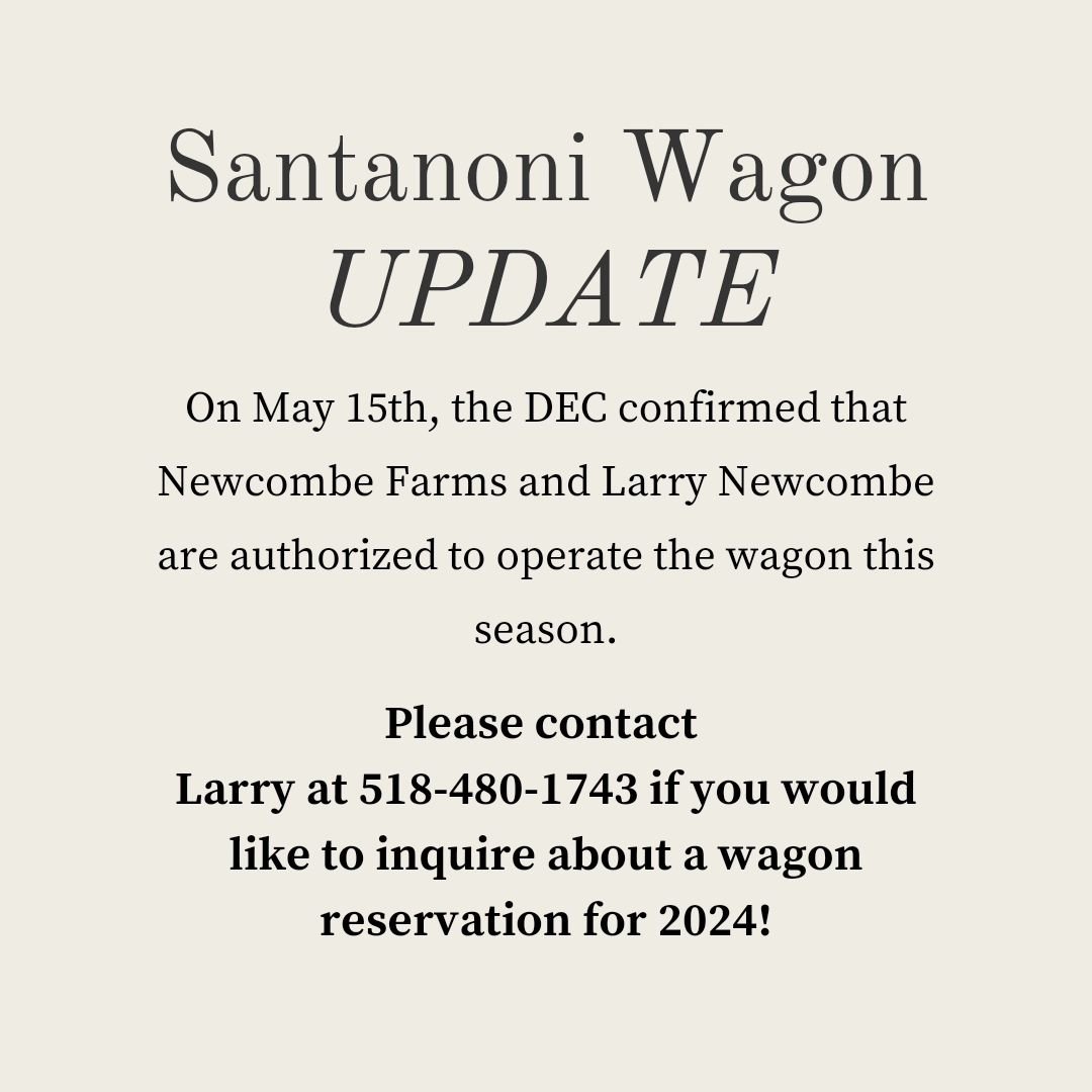 ‼️Please share‼️
We've just learned that Larry Newcombe will be operating his wagon service at Santanoni this summer. Please contact him if you're interested in a wagon reservation! We are so excited to hear this news. More soon!

Thank you, as alway