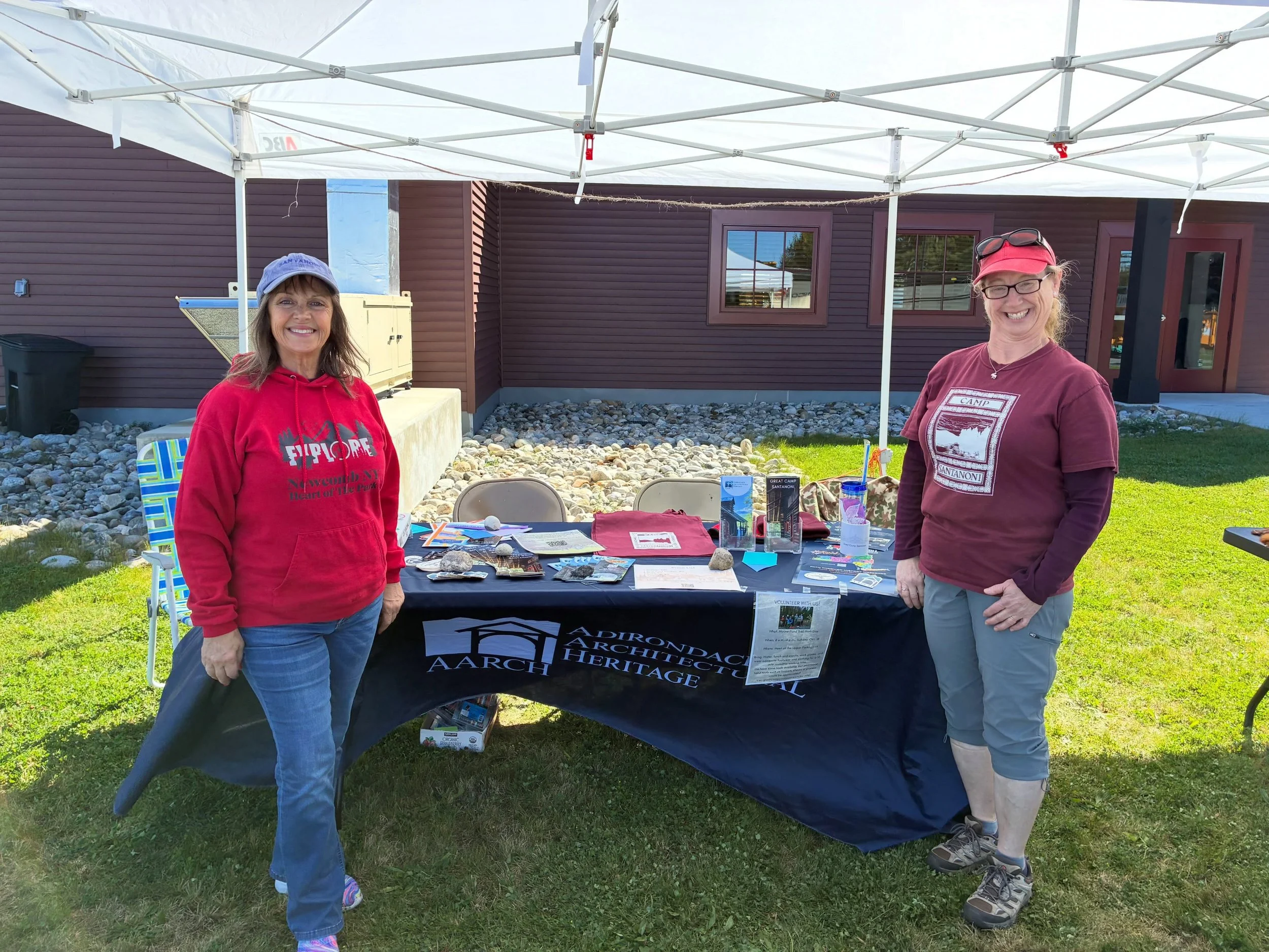 Stop by our @adkarch table at the Newcomb Harvest Picnic and say hi to our awesome docents, Jennifer and Laura! We have activities, merch, and plenty of #Santanoni stories! See you there!!