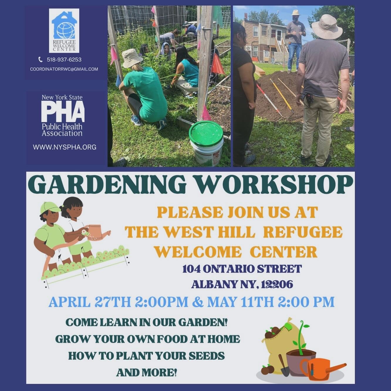 Come join us this Saturday, May 11th, for our second gardening workshop 🪴 
No registration necessary! If you missed the first, now&rsquo;s your chance!!

This program is made possible thanks to @nyspublichealth
