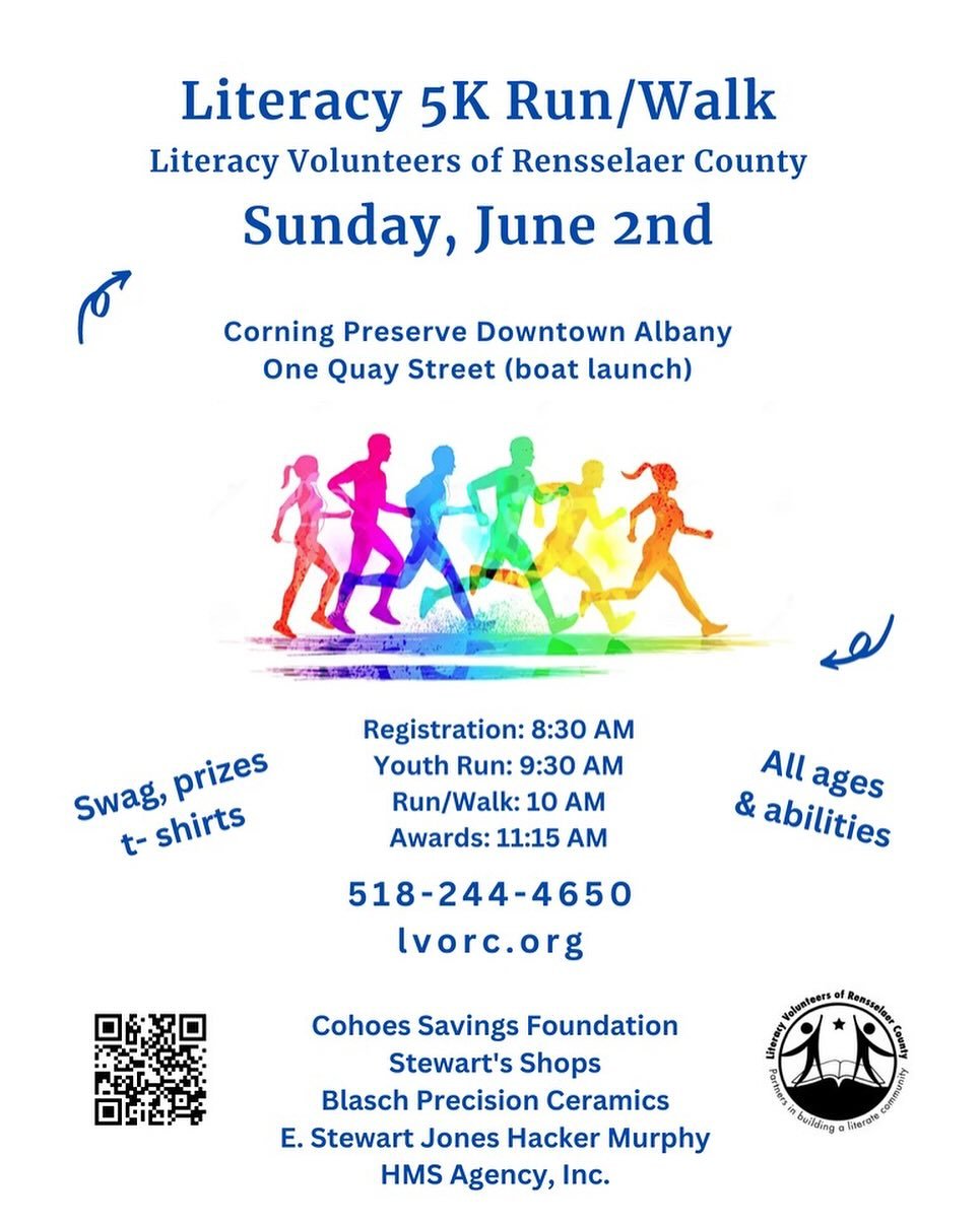Check out the Literacy Volunteers of Rensselaer County&rsquo;s 5k!

Sunday, June 2nd