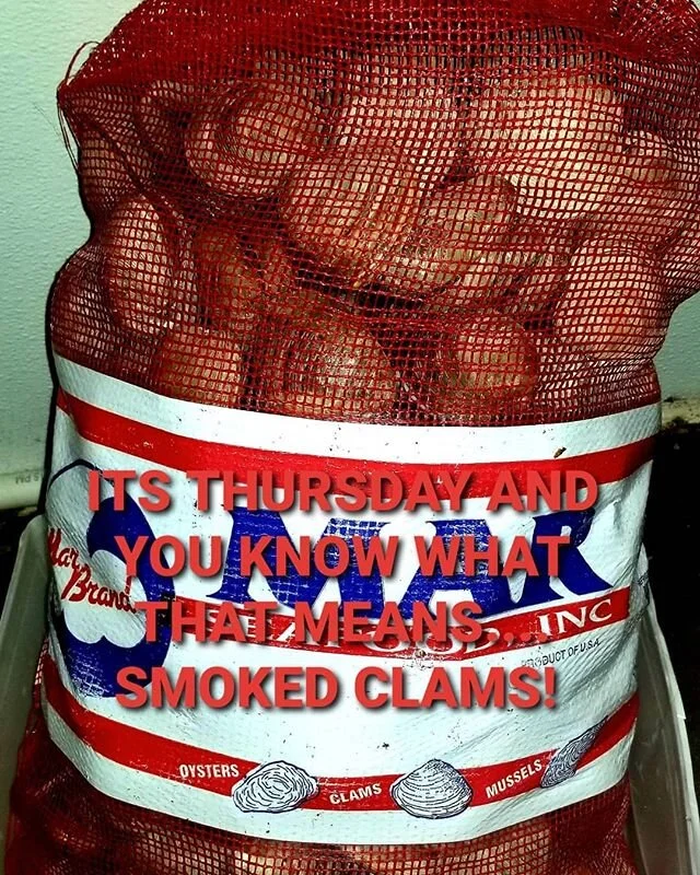 Its Thursday! So who wants SMOKED CLAMS .
.
#rbt #roamingbisontavern #buffalo #buffalonewyork #eriecounty #northbuffalo #hashtagstepoutbuffalo #friends #family #bbq #smokedmeat #whiskeyporn #bourbonporn #hertelave #travel #716eats #food #foodporn #sm