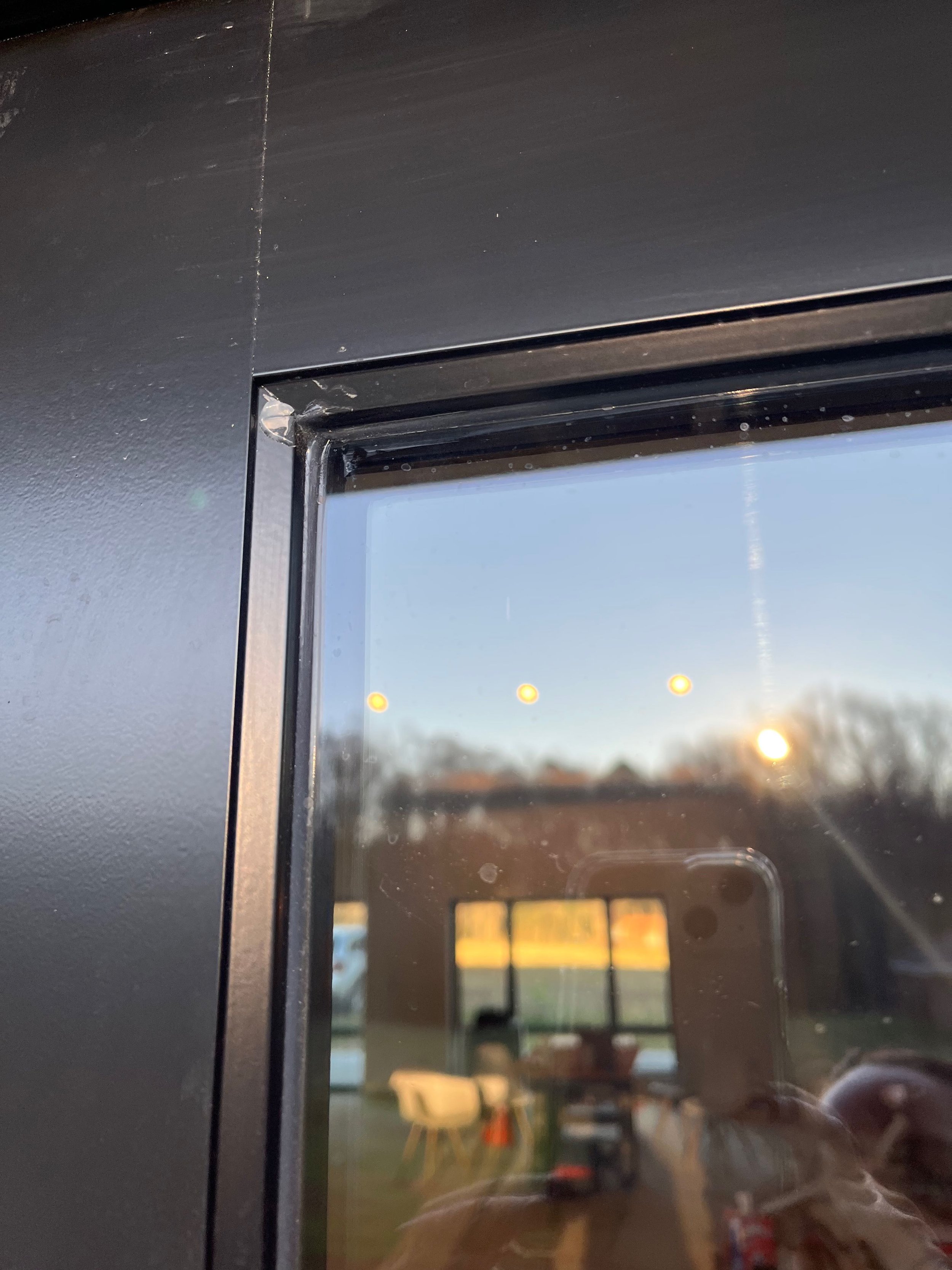 Attempt to show spots on the INSIDE of the glass.