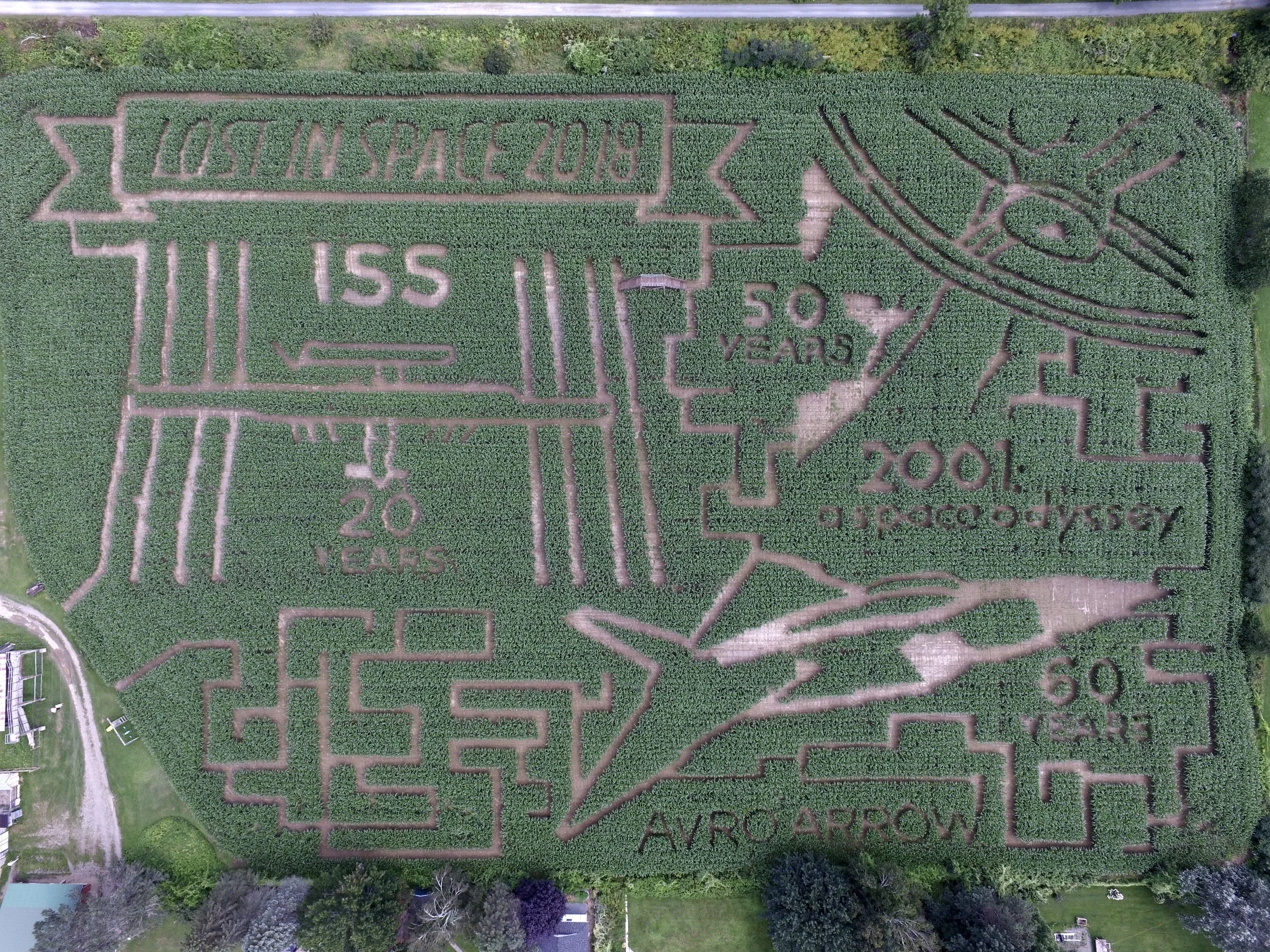 2018: Lost In Space Our 2018 maze pays homage to three spatial anniversaries: the 20th anniversary of the International Space Station, the 50th anniversary of the debut of Stanley Kubrick’s epic sci-fi film 2001: A Space Odyssey , and the 60th anniversary of the Avro Arrow’s first flight.