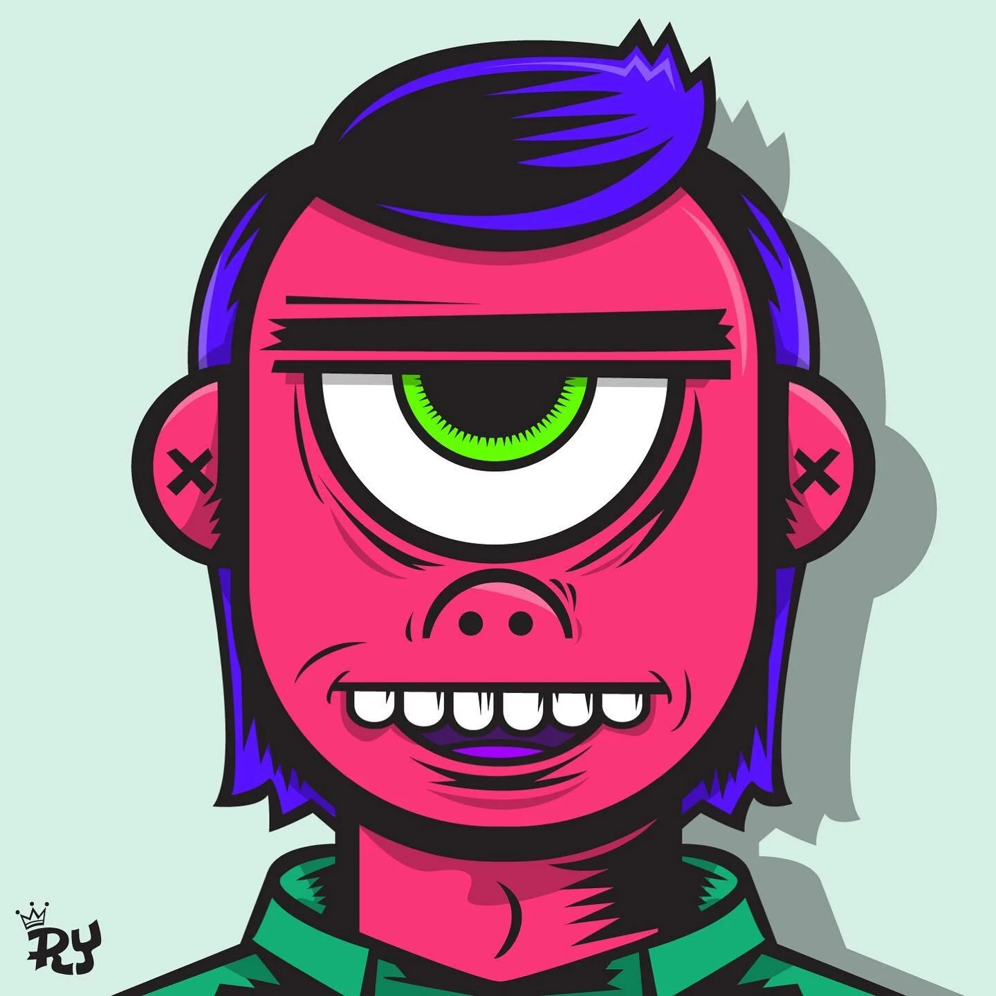 Ry-clops&hellip; I&rsquo;m channeling my inner &ldquo;Charles Burns&rdquo;

#vector #vectorart #pentool #adobe #illustrator #adobeillustrator #cyclops #art #cartoon #mutant #character #monster #scifi #scifiart #graphic #charlesburns #comic