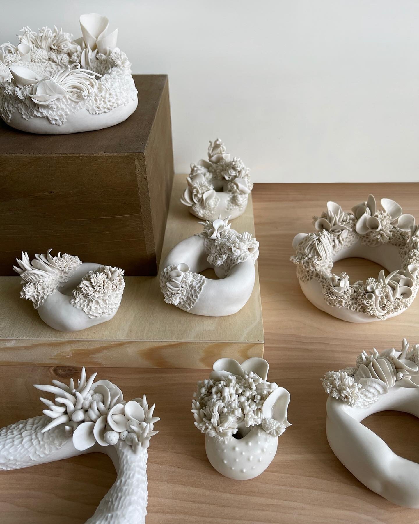 Coming up rosie: seeds were planted months ago, and now a new series of little porcelain sculptures will be opening in the rosie village online shop next week! #floatingworlds

(DM your email address if you&rsquo;d like to be added to the list for a 