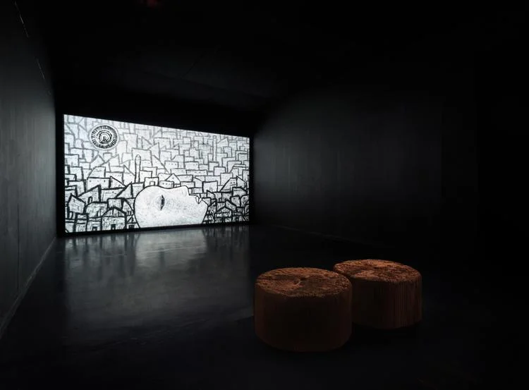 Installation view, Driven by Storms (Ali's Boat), Ayyam Gallery Dubai (Al Quoz), 2015