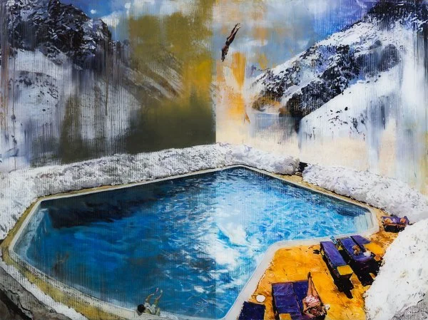 The Fall, Oil on plexiglass 120 x 160 cm 2014