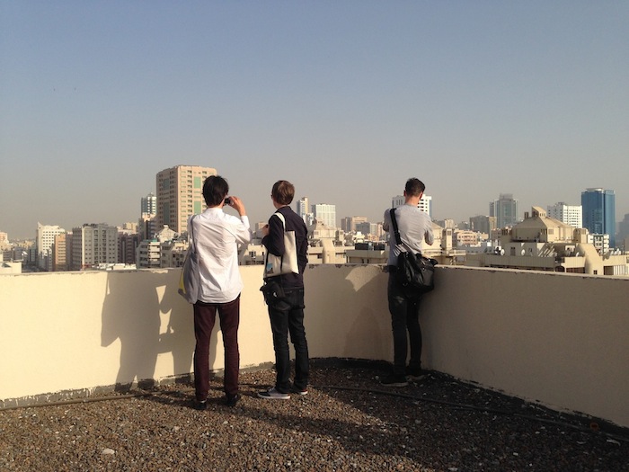 Failed Architecture team (Michiel van Iersel, René Boer and Mark Minkjan) looking at Bank Street