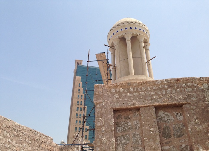 Another original building that is being restored, this house is called Majlis Al Midfaa and has a unique looking round (and slightly leaning) windtower