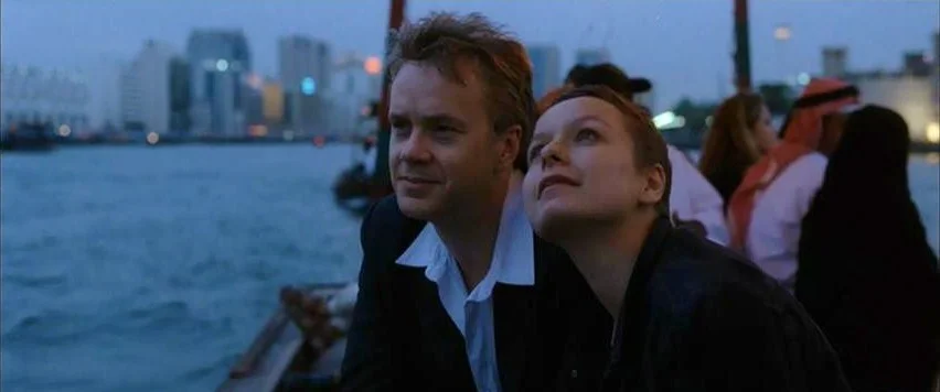 Tim Robbins and Samantha Morton in a scene from Code 46 featuring Dubai Creek