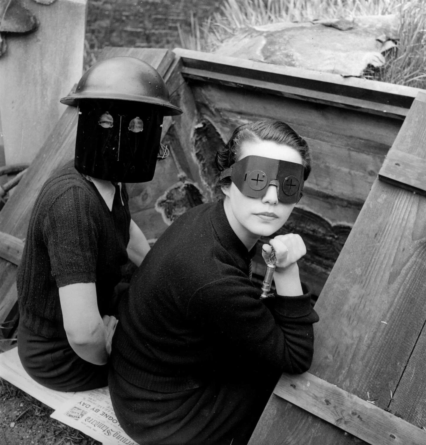 Fire Masks, Downshire Hill, London , Lee Miller, 1951