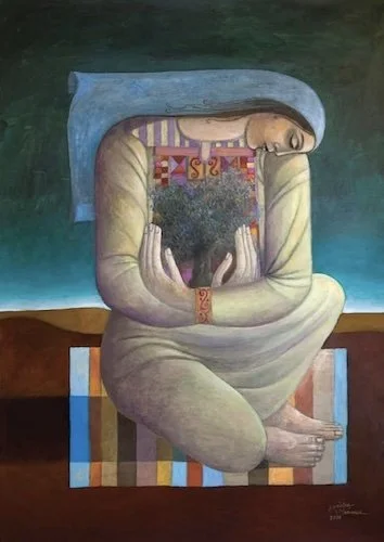 Sliman Mansour, Land Lady, 2020