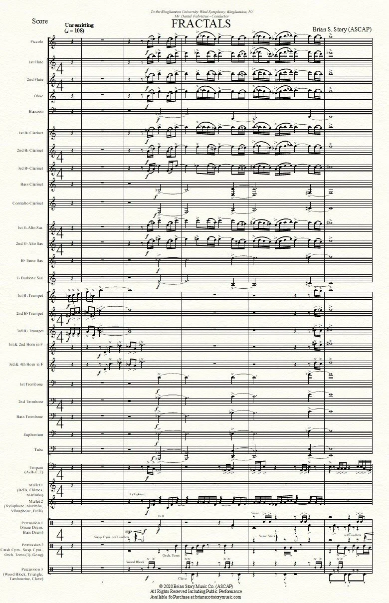 Fractals for Symphonic Band - Level 5-6 — Brian Scott Story Music