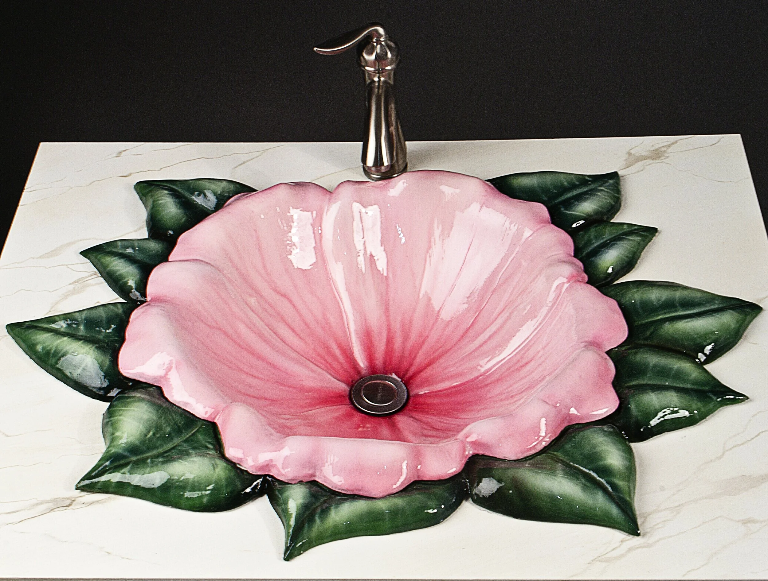 Green Leaf Insert - Hand painted leaf insert for all the colors of the Beautiful Blossom sink.  (Sink is not included with this item).