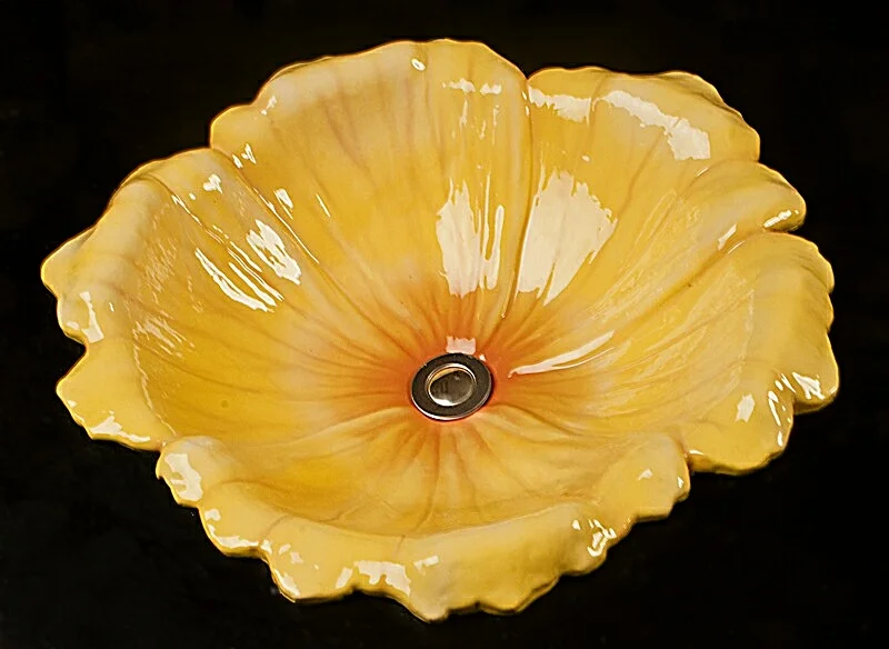 Beautiful Blossom Sink - Hand painted, drop in sink