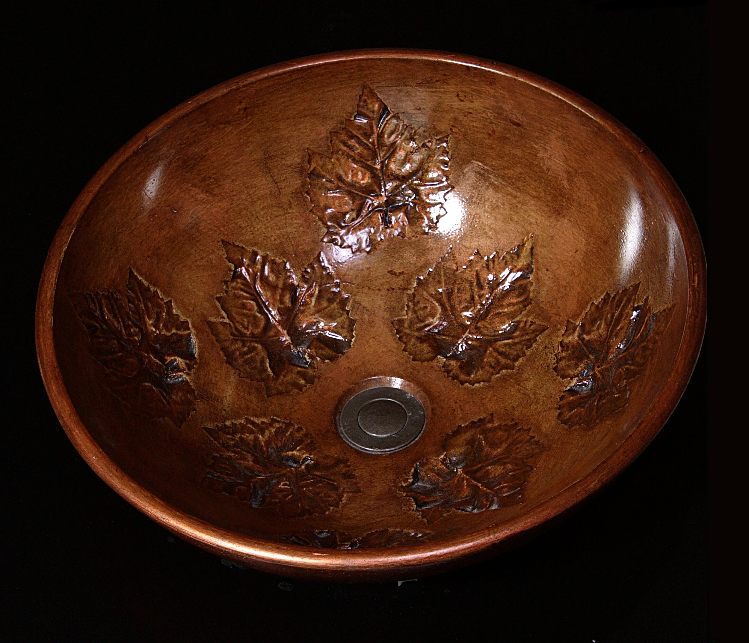 Maple Leaf Sink - Hand painted, vessel sink