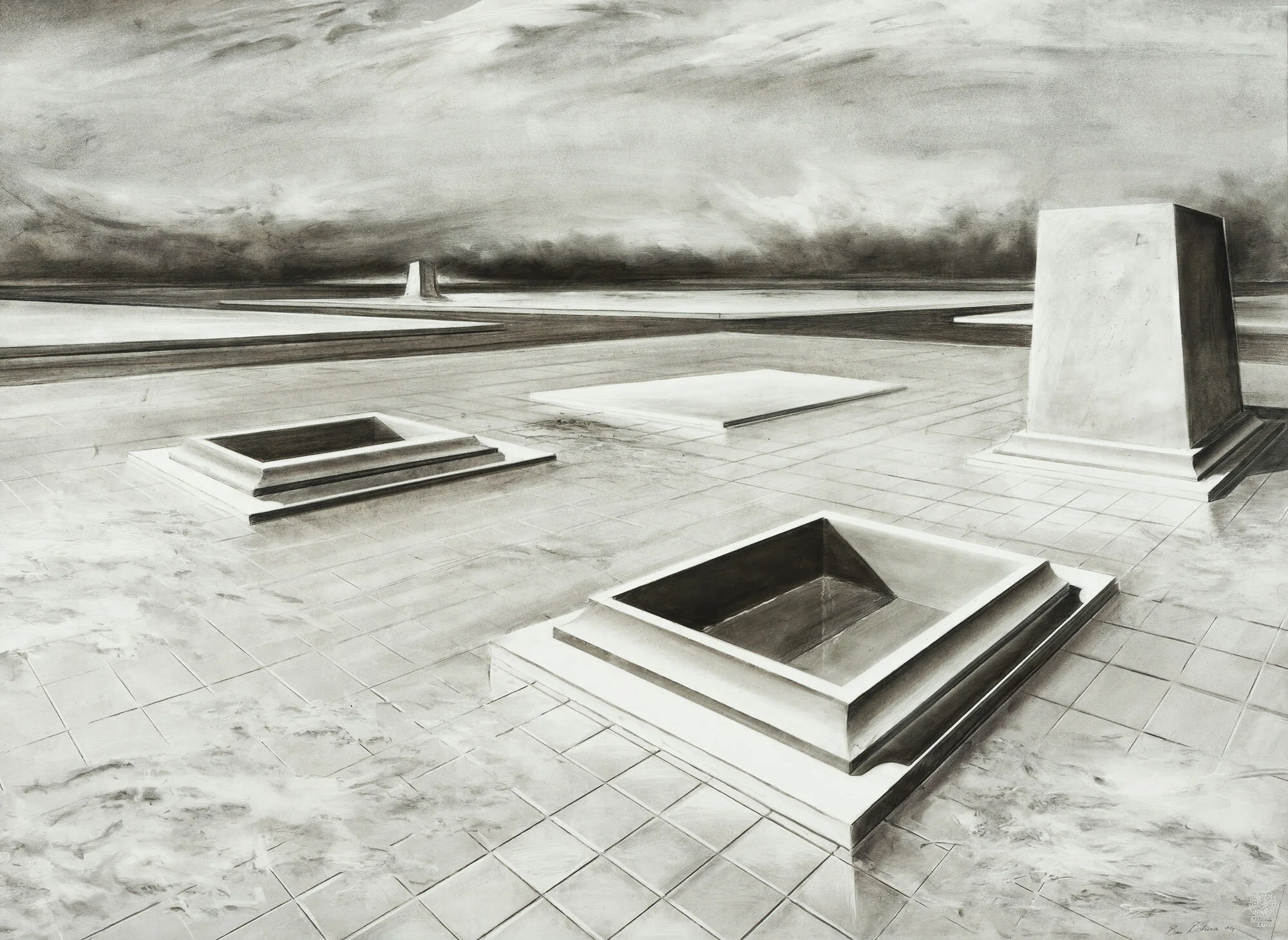 bron<p font-weight="200">2004<br>Charcoal and Pitt on paper<br>72 x 100 cm</p>