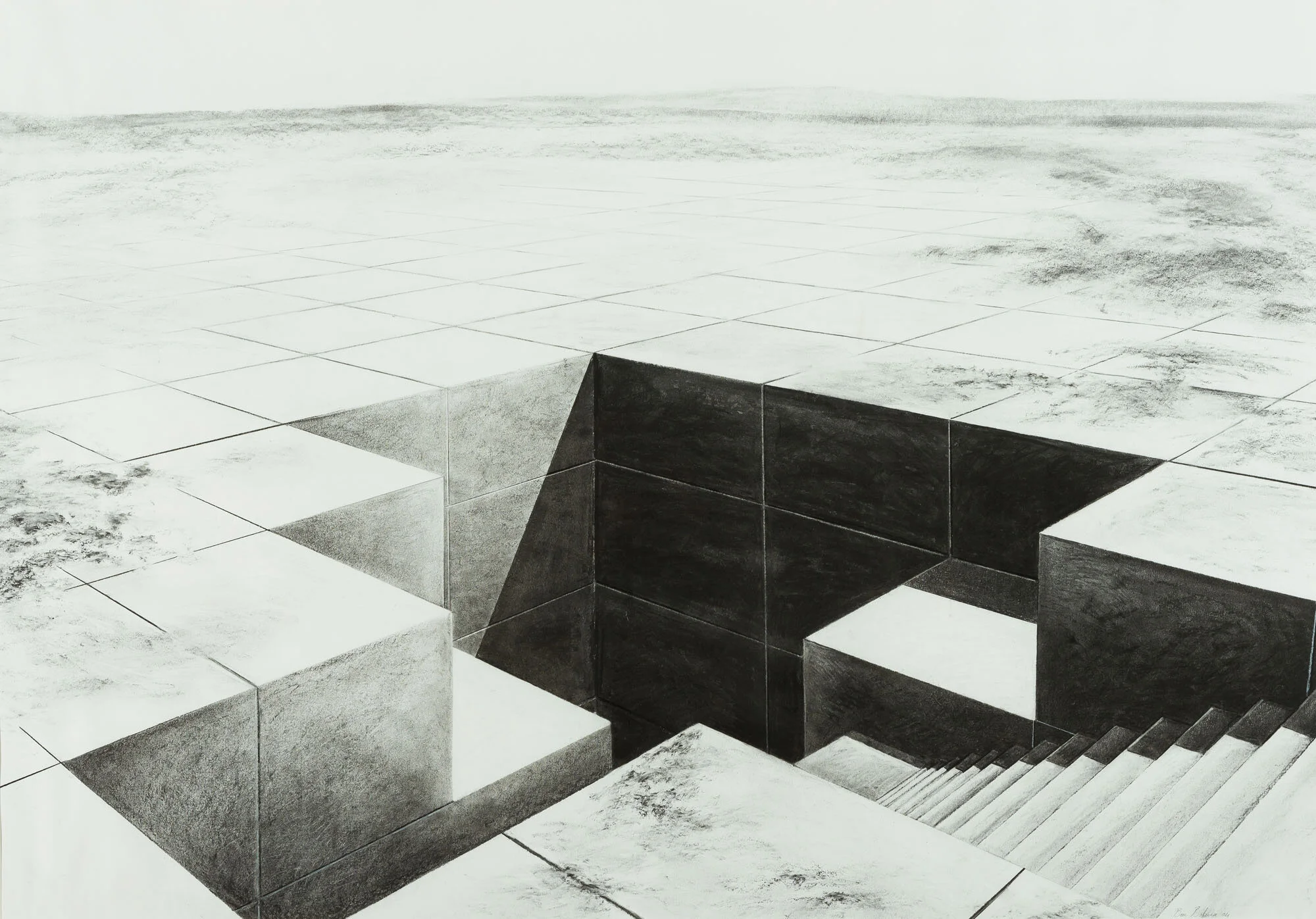 toegang<p font-weight="200">2004<br>Charcoal and Pitt on paper<br>94 x 135 cm</p>