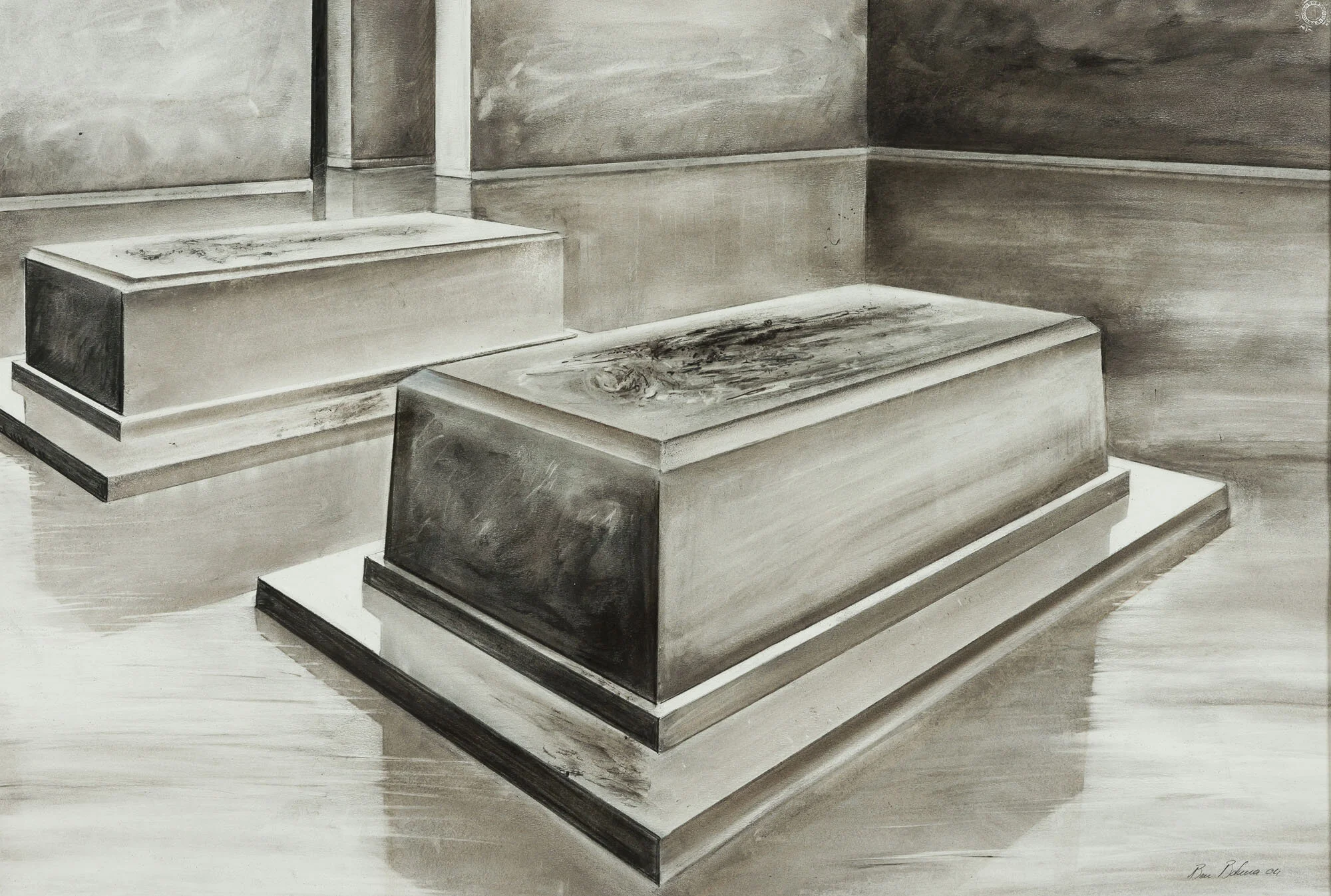 illusie<p font-weight="200">2004<br>Charcoal and pitt on paper<br>52 x 72 cm</p>